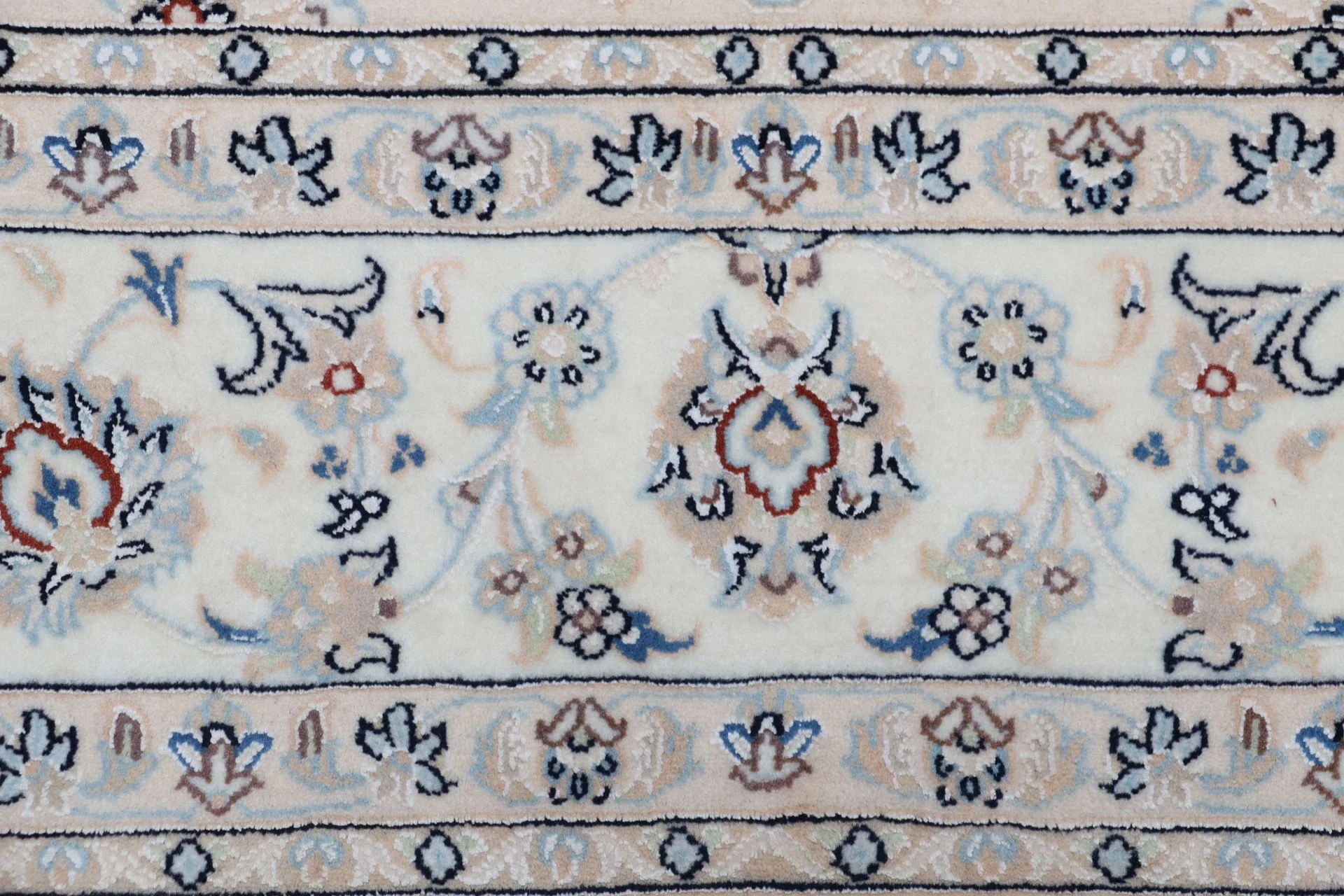 Hand-Knotted Wool & Silk Nain Persian Rug, 197 × 306 cm