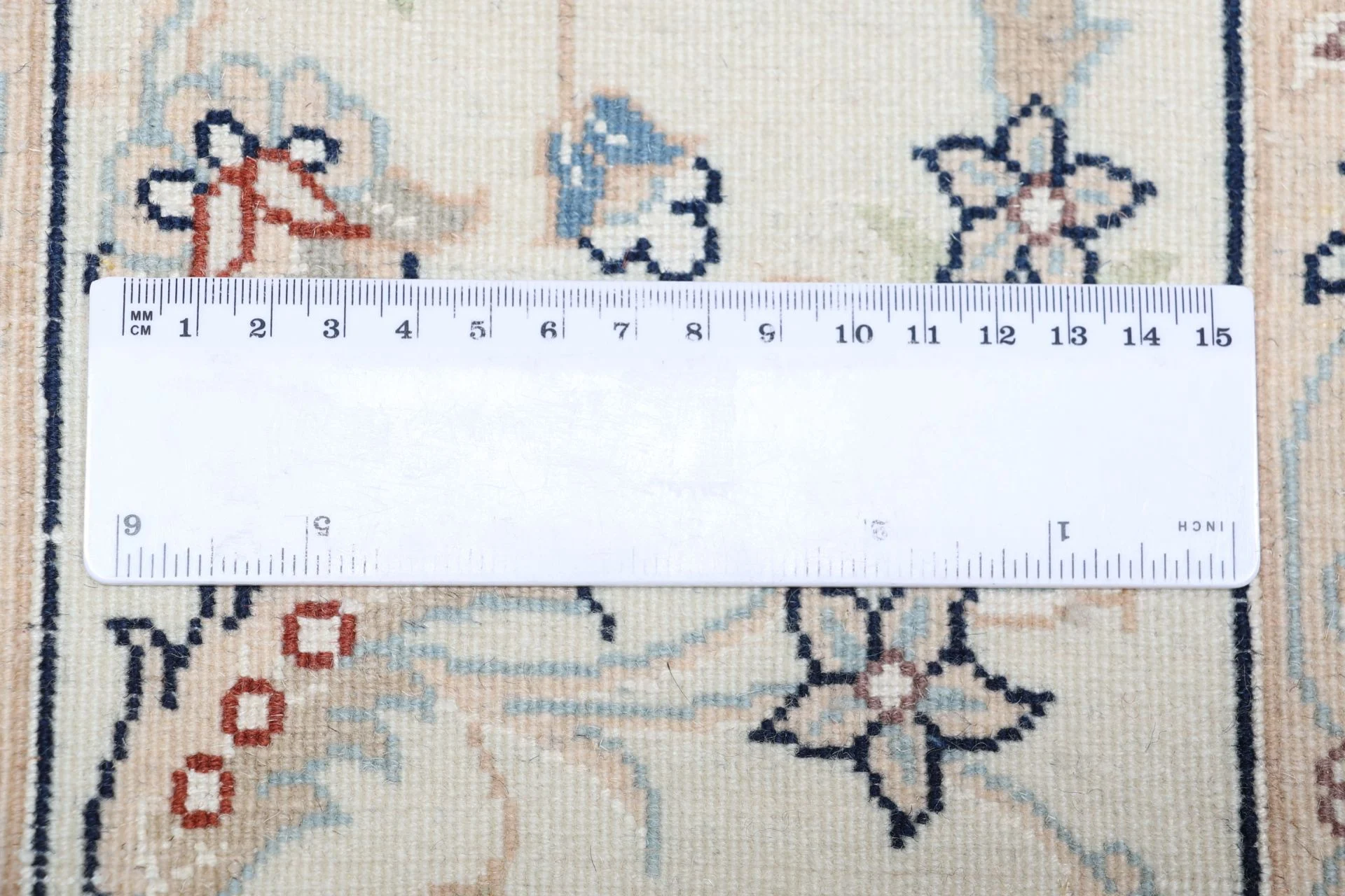Hand-Knotted Wool & Silk Nain Persian Rug, 197 × 306 cm