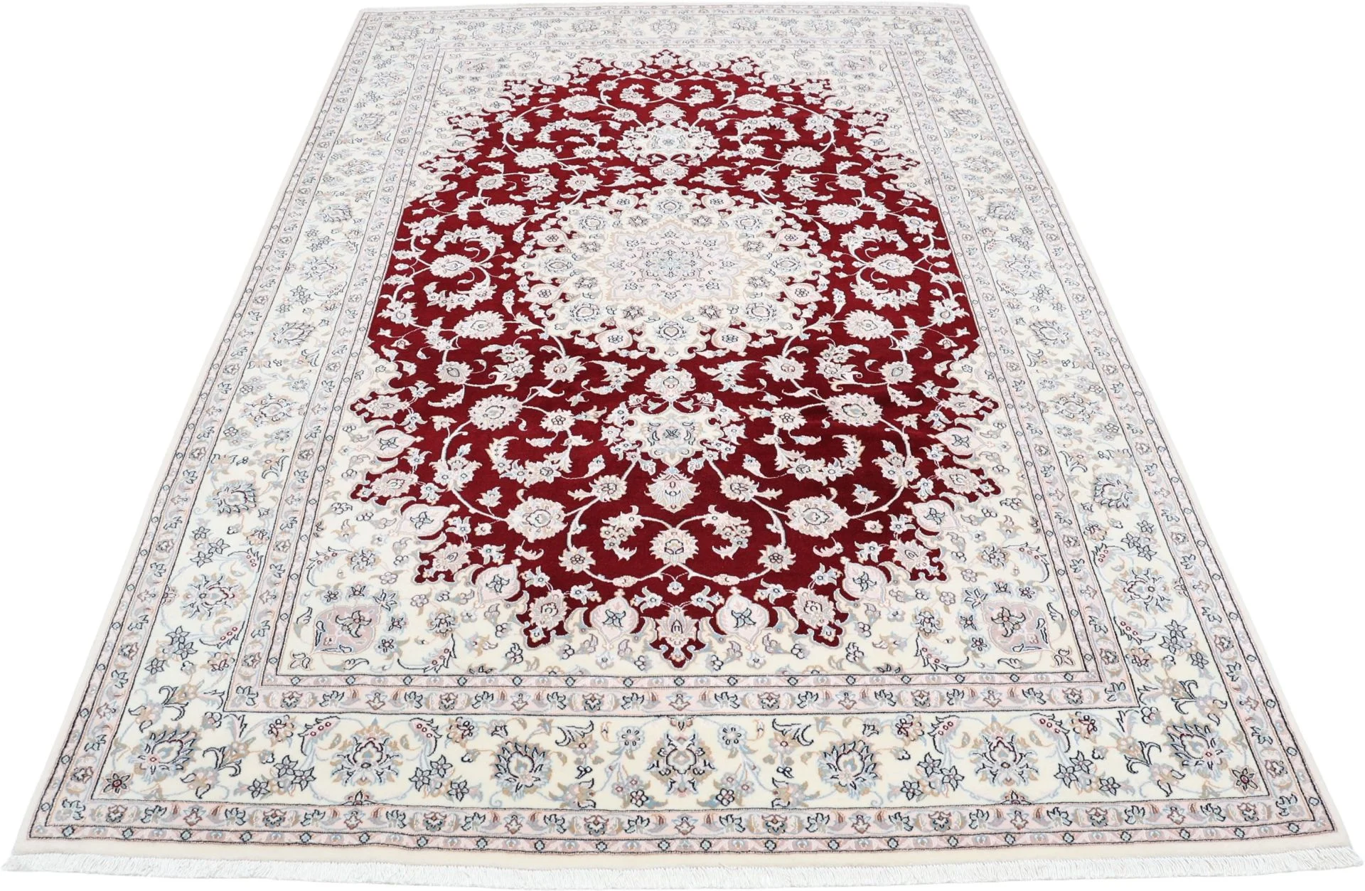 Nain Persian Rug — hand-knotted, 204 × 306 cm, Wool & Silk