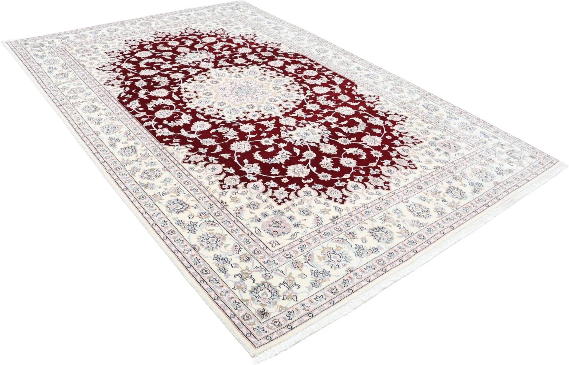 Nain Persian Rug — hand-knotted, 204 × 306 cm, Wool & Silk