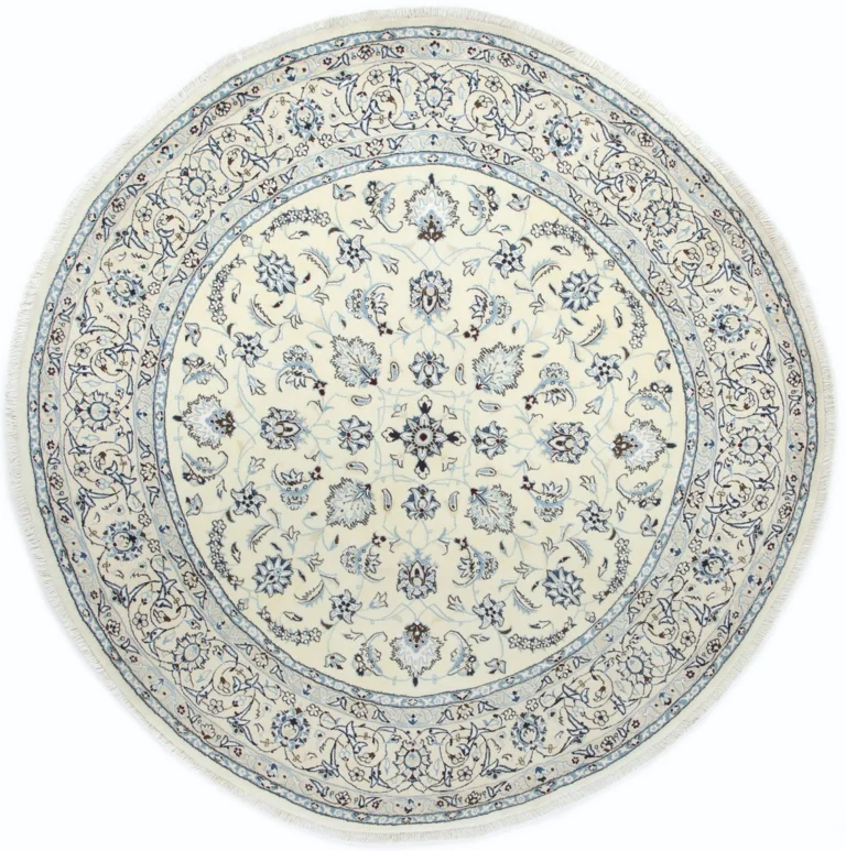 Qom Persian Rug — hand-knotted, 200 × 200 cm, Wool & Silk