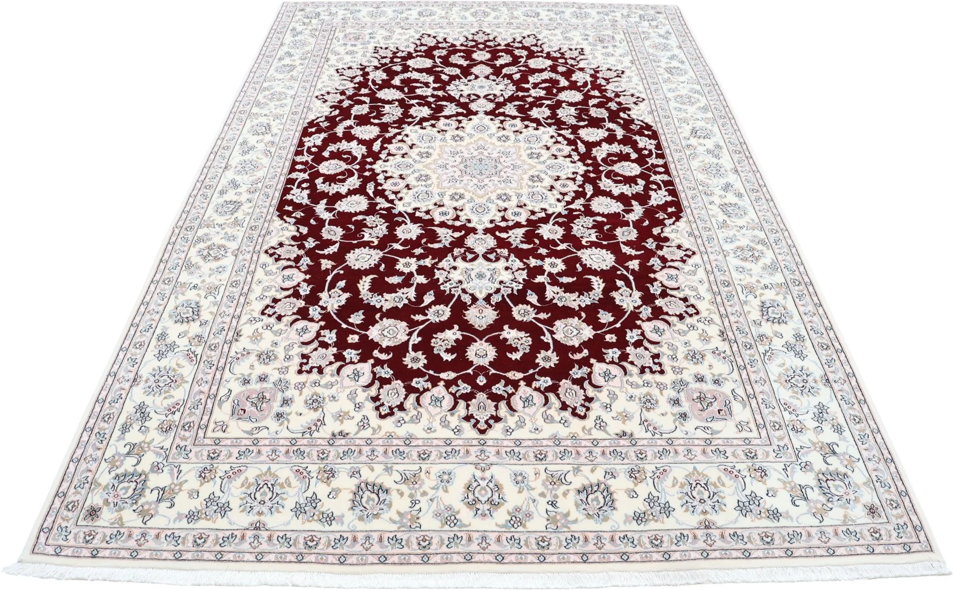 Nain Persian Rug — hand-knotted, 204 × 306 cm, Wool & Silk
