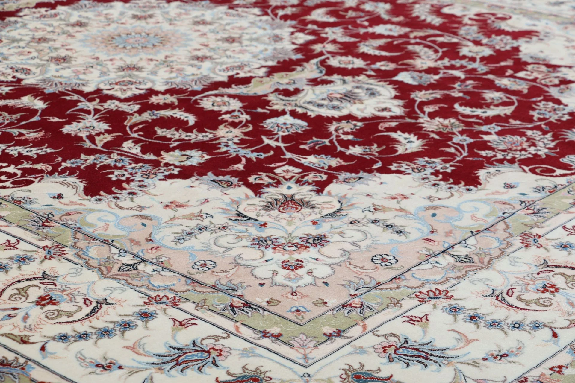 Hand-Knotted Wool & Silk Tabriz Persian Rug, 248 × 343 cm