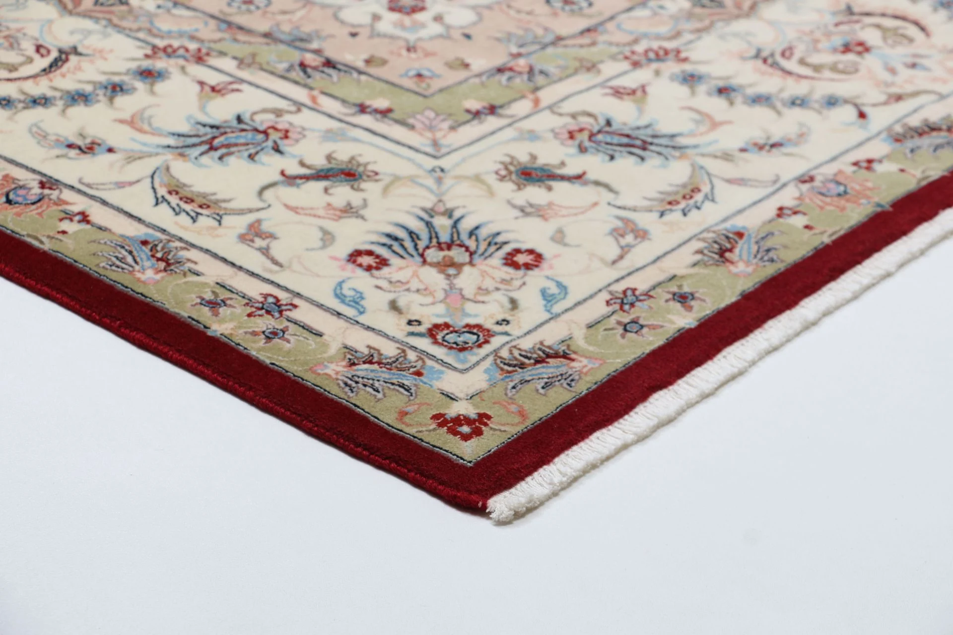 Hand-Knotted Wool & Silk Tabriz Persian Rug, 248 × 343 cm