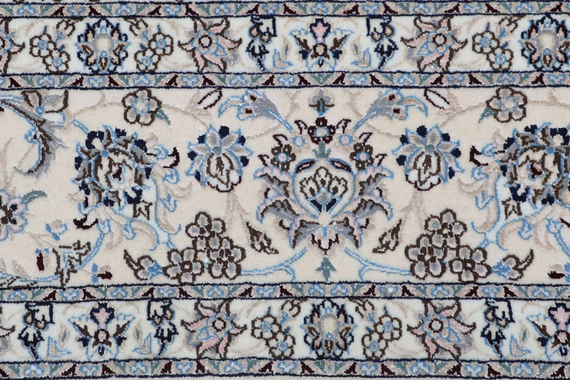 Hand-Knotted Wool & Silk Nain Persian Rug, 258 × 350 cm