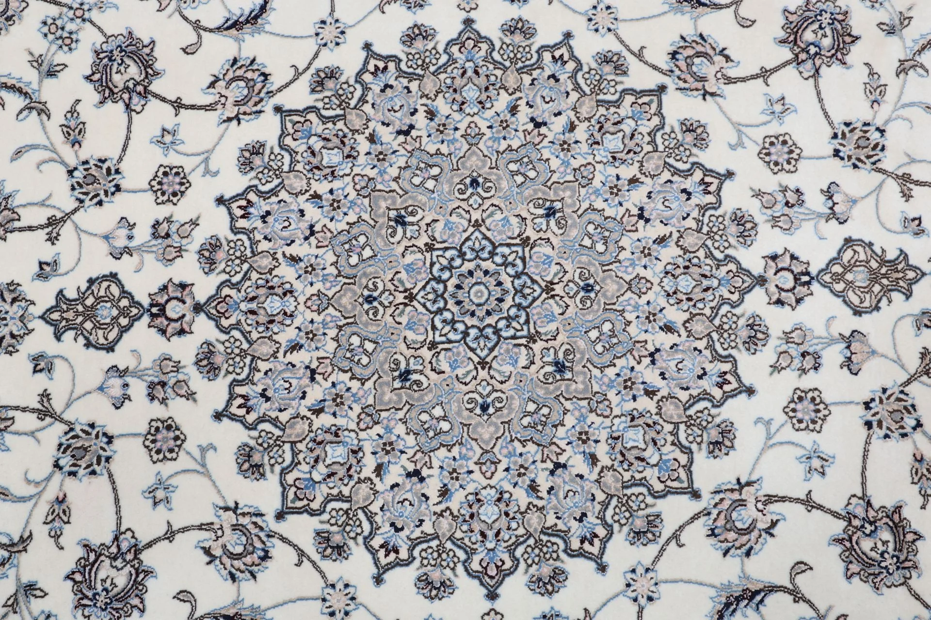 Hand-Knotted Wool & Silk Nain Persian Rug, 258 × 350 cm