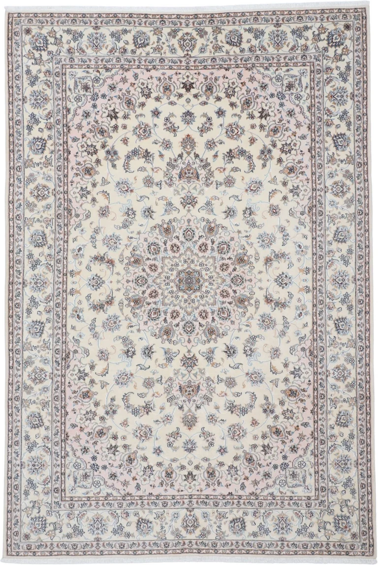 Nain Persian Rug — hand-knotted, 202 × 298 cm, Wool & Silk