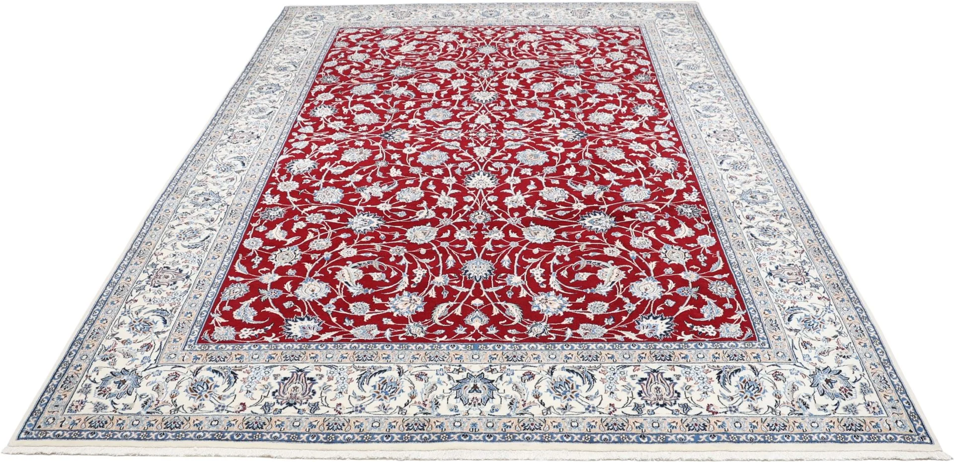 Nain Persian Rug — hand-knotted, 245 × 344 cm, Wool & Silk