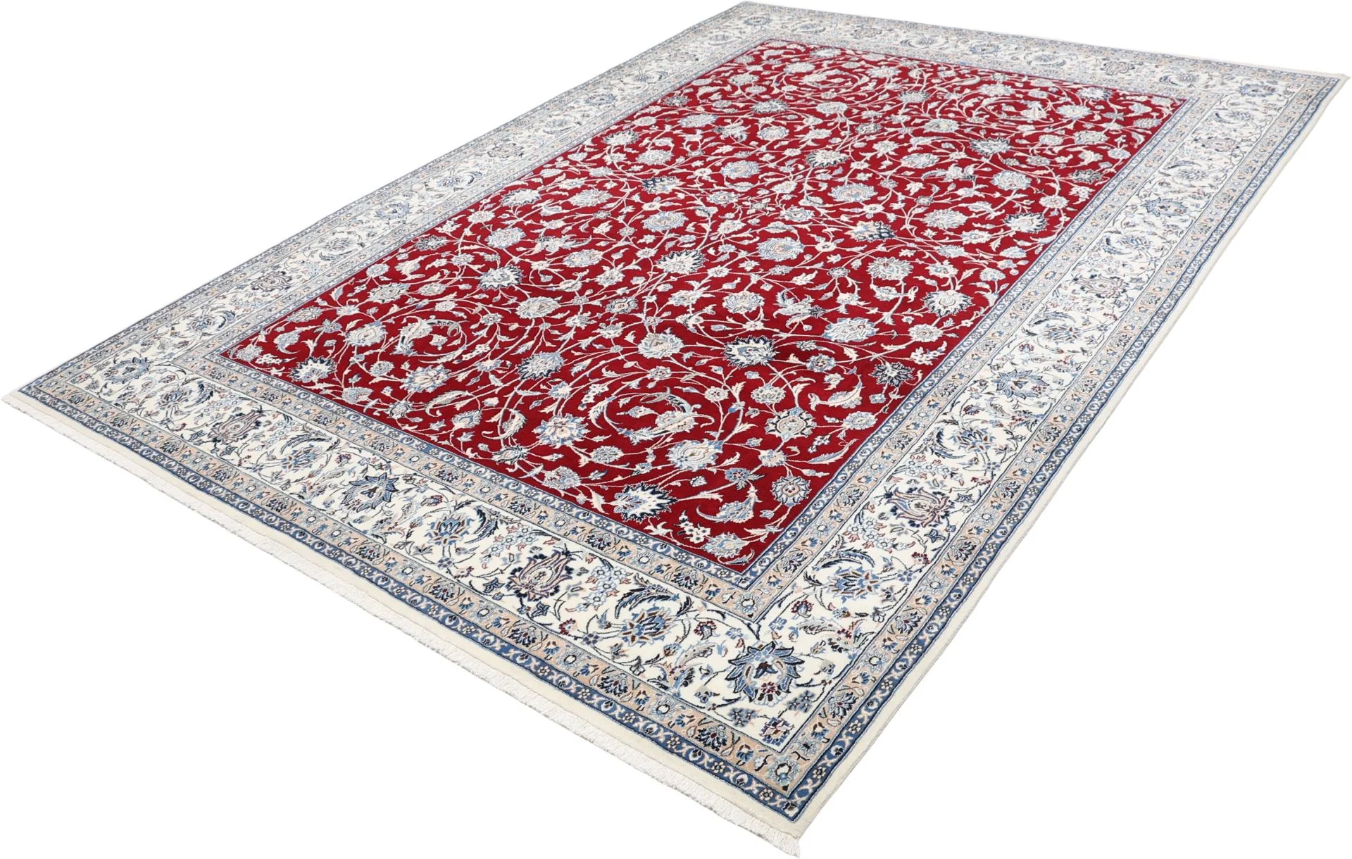 Nain Persian Rug — hand-knotted, 245 × 344 cm, Wool & Silk