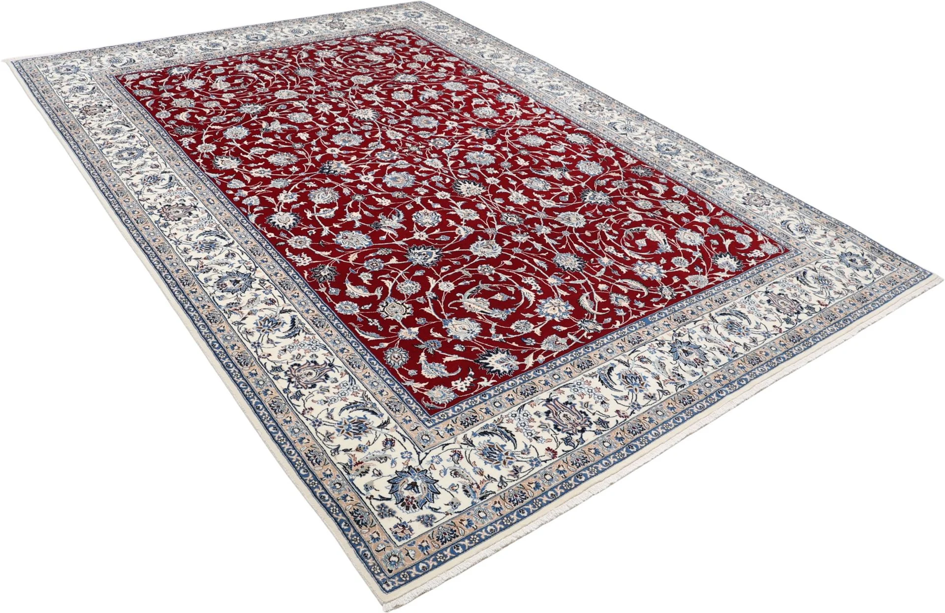 Nain Persian Rug — hand-knotted, 245 × 344 cm, Wool & Silk