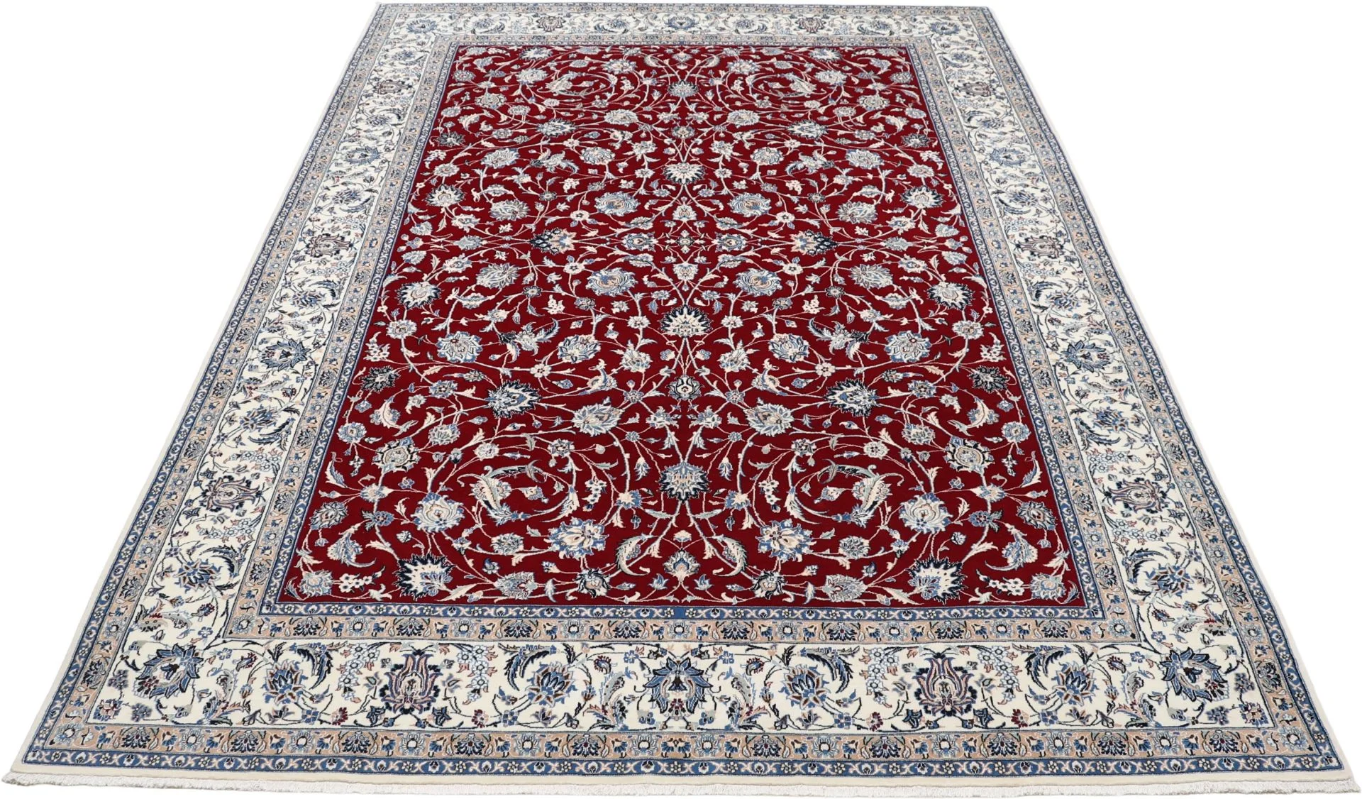 Nain Persian Rug — hand-knotted, 245 × 344 cm, Wool & Silk