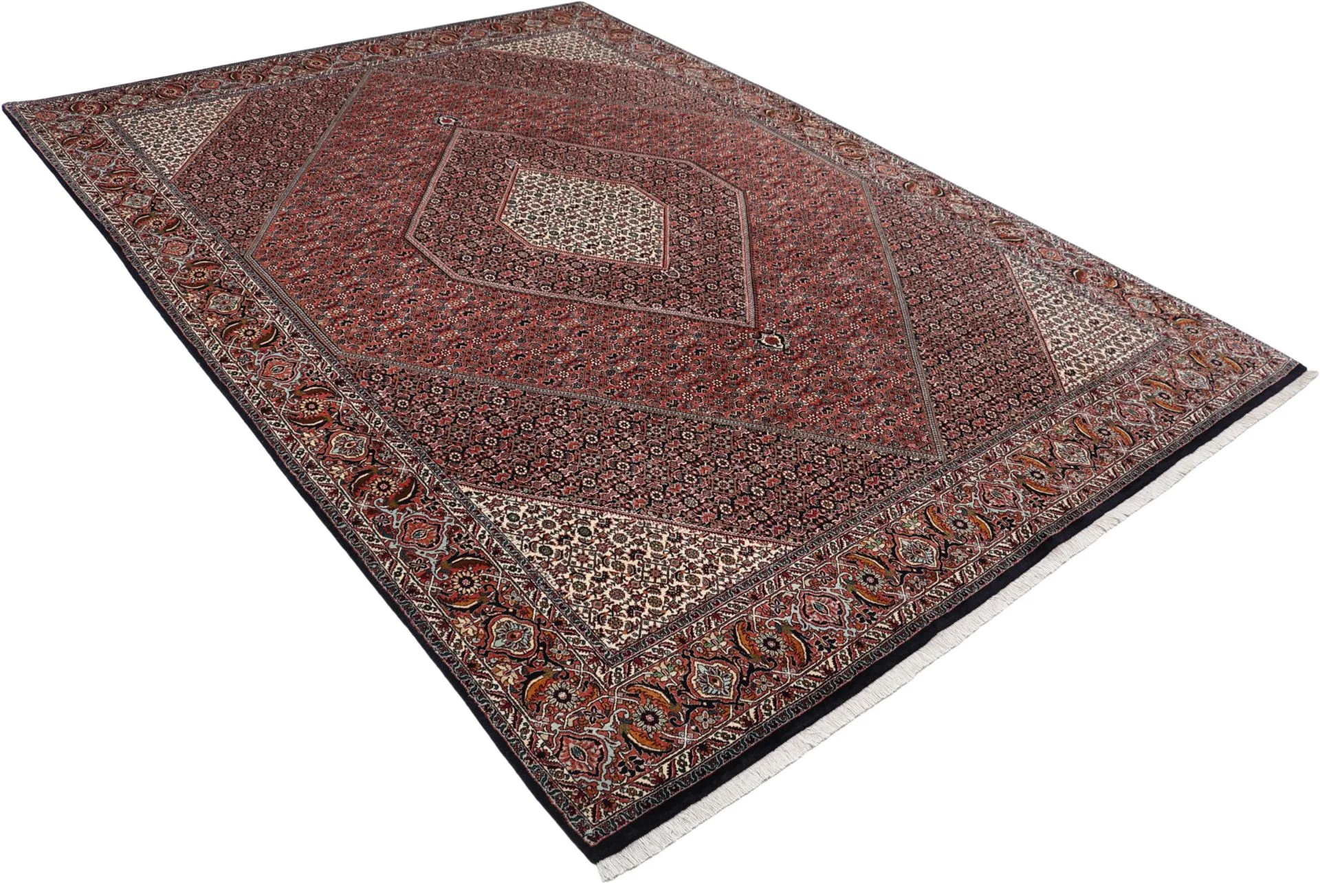 Bijar Persian Rug — hand-knotted, 253 × 355 cm, Wool & Silk