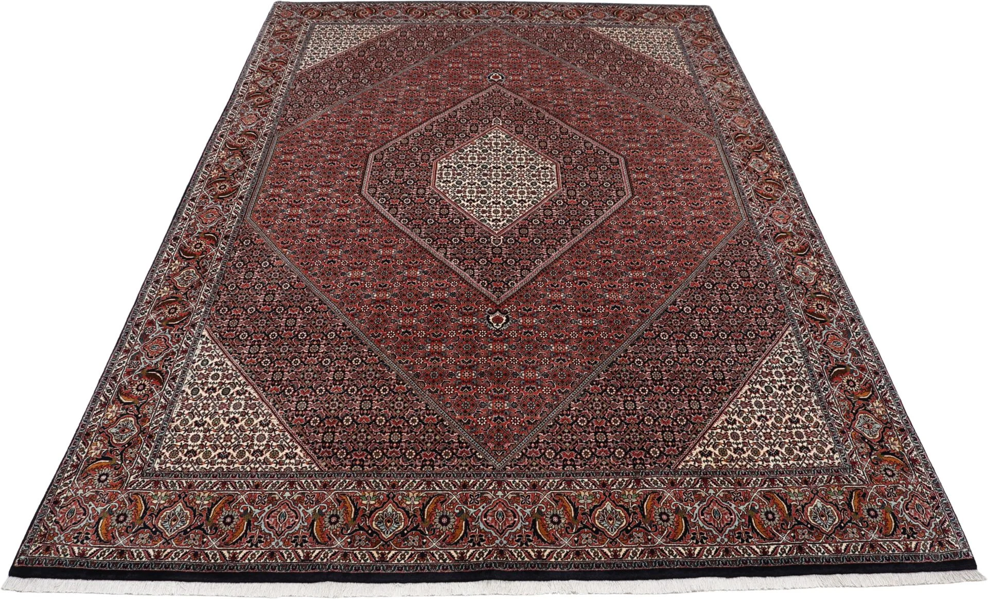 Bijar Persian Rug — hand-knotted, 253 × 355 cm, Wool & Silk