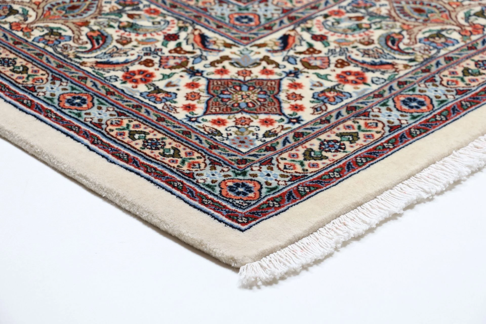 Hand-Knotted Wool & Silk Moud Persian Rug, 256 × 348 cm