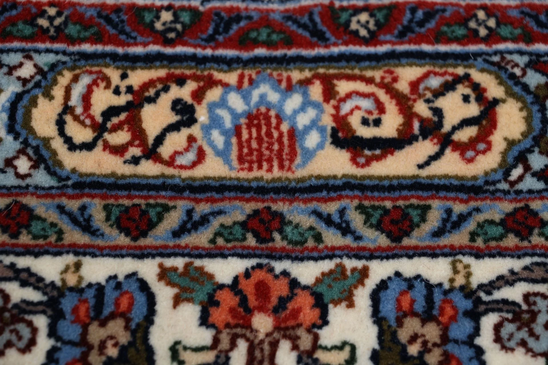 Hand-Knotted Wool & Silk Moud Persian Rug, 256 × 348 cm