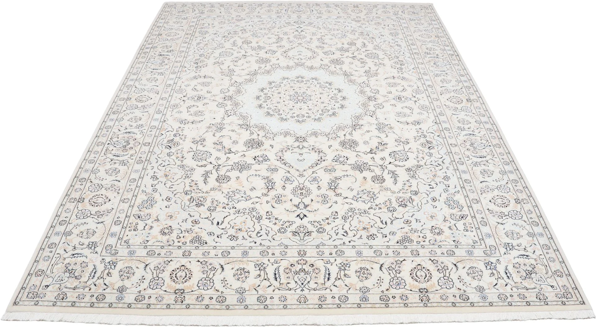 Nain Persian Rug — hand-knotted, 255 × 350 cm, Wool & Silk
