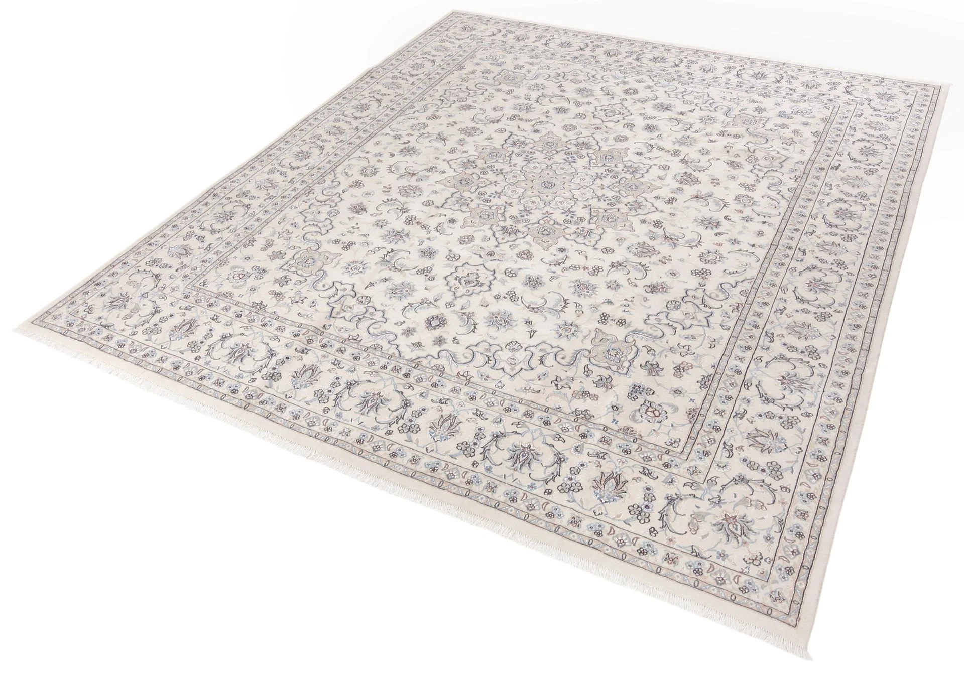 Hand-Knotted Wool & Silk Persian Rug, 252 × 310 cm
