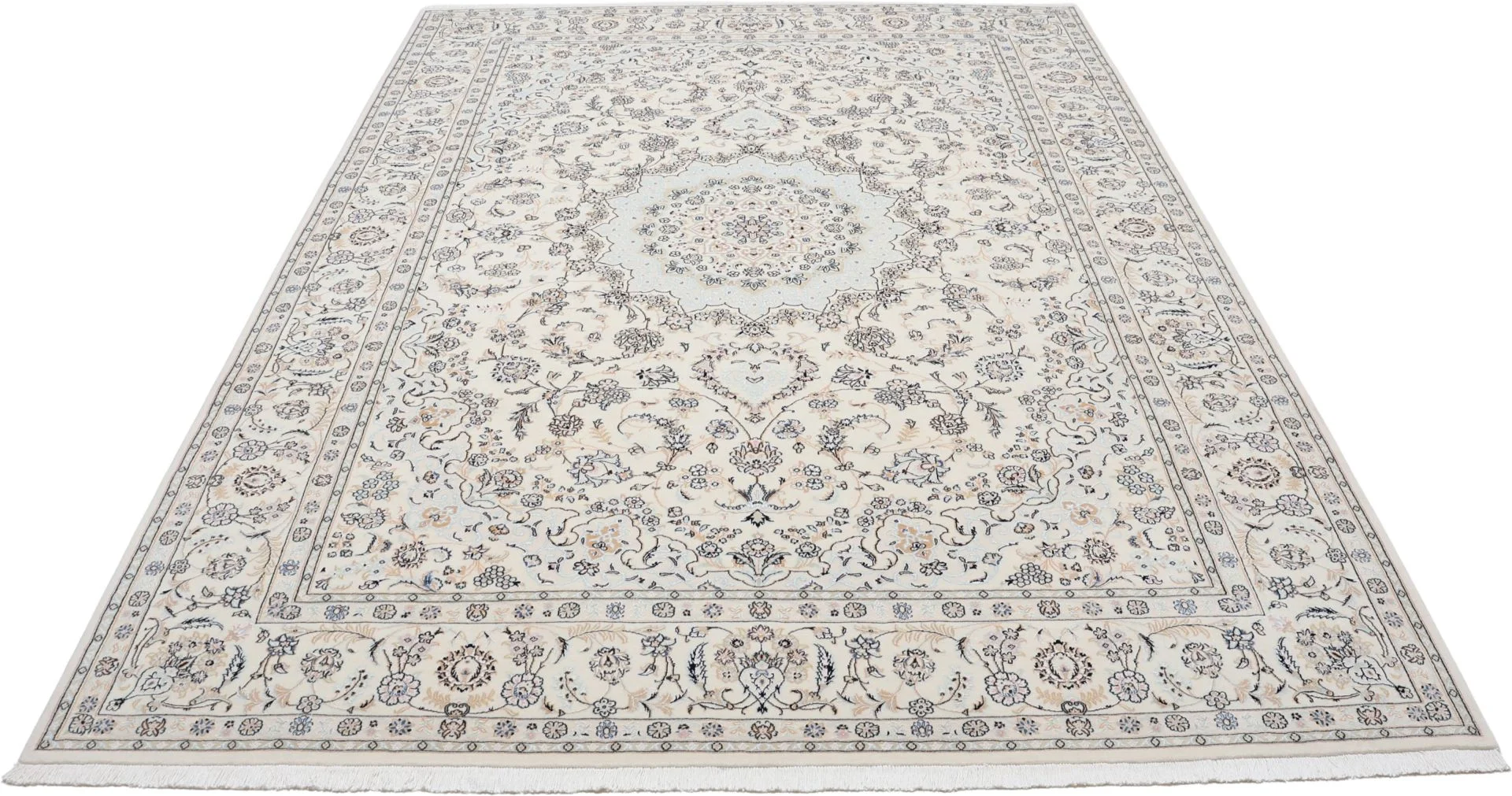 Nain Persian Rug — hand-knotted, 255 × 350 cm, Wool & Silk