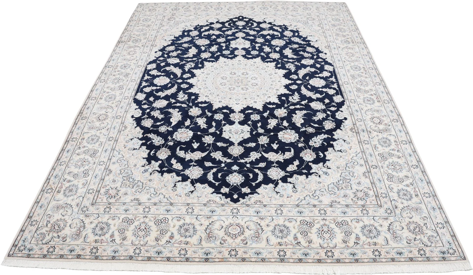 Nain Persian Rug — hand-knotted, 250 × 357 cm, Wool & Silk