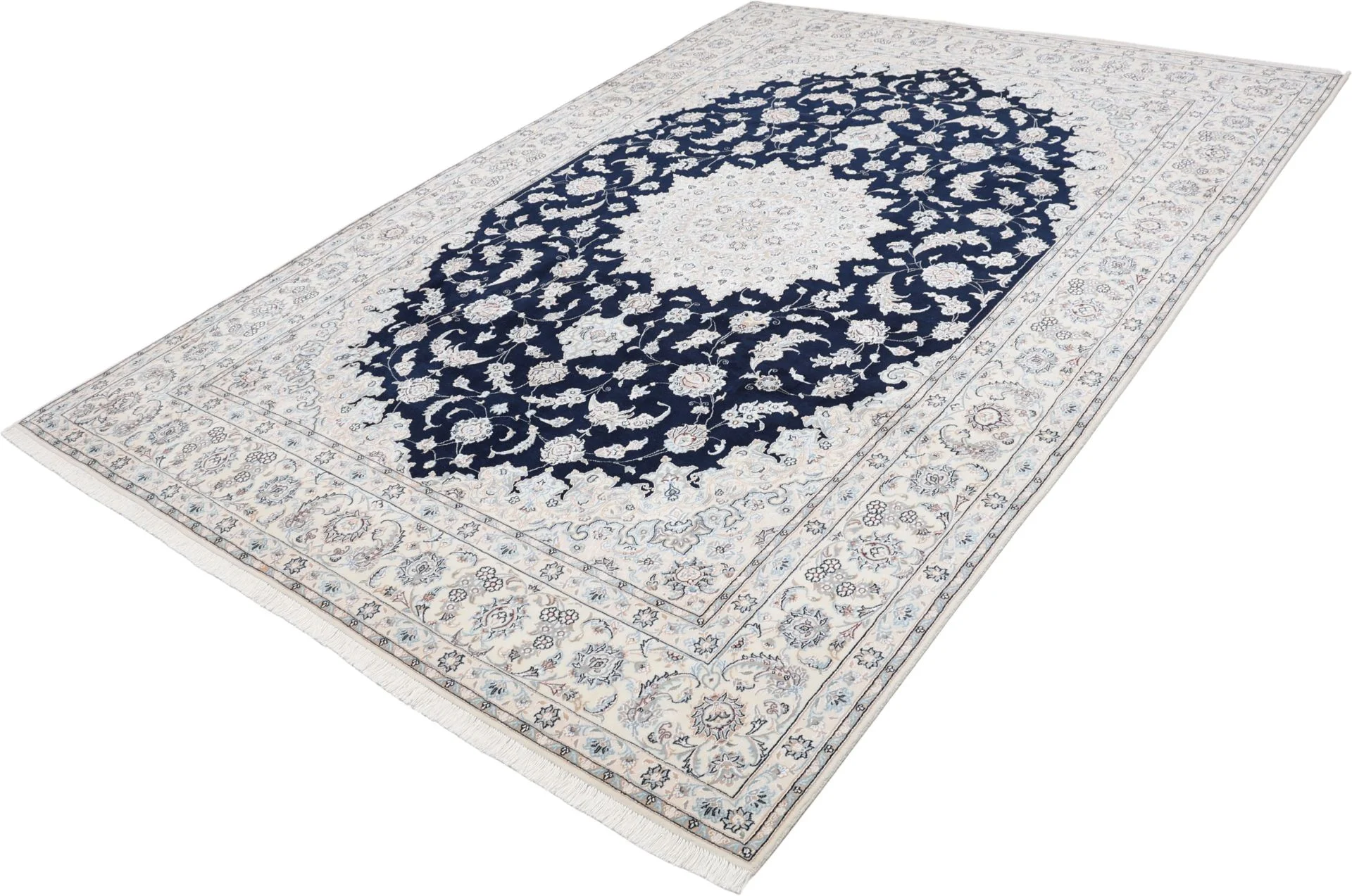Nain Persian Rug — hand-knotted, 250 × 357 cm, Wool & Silk