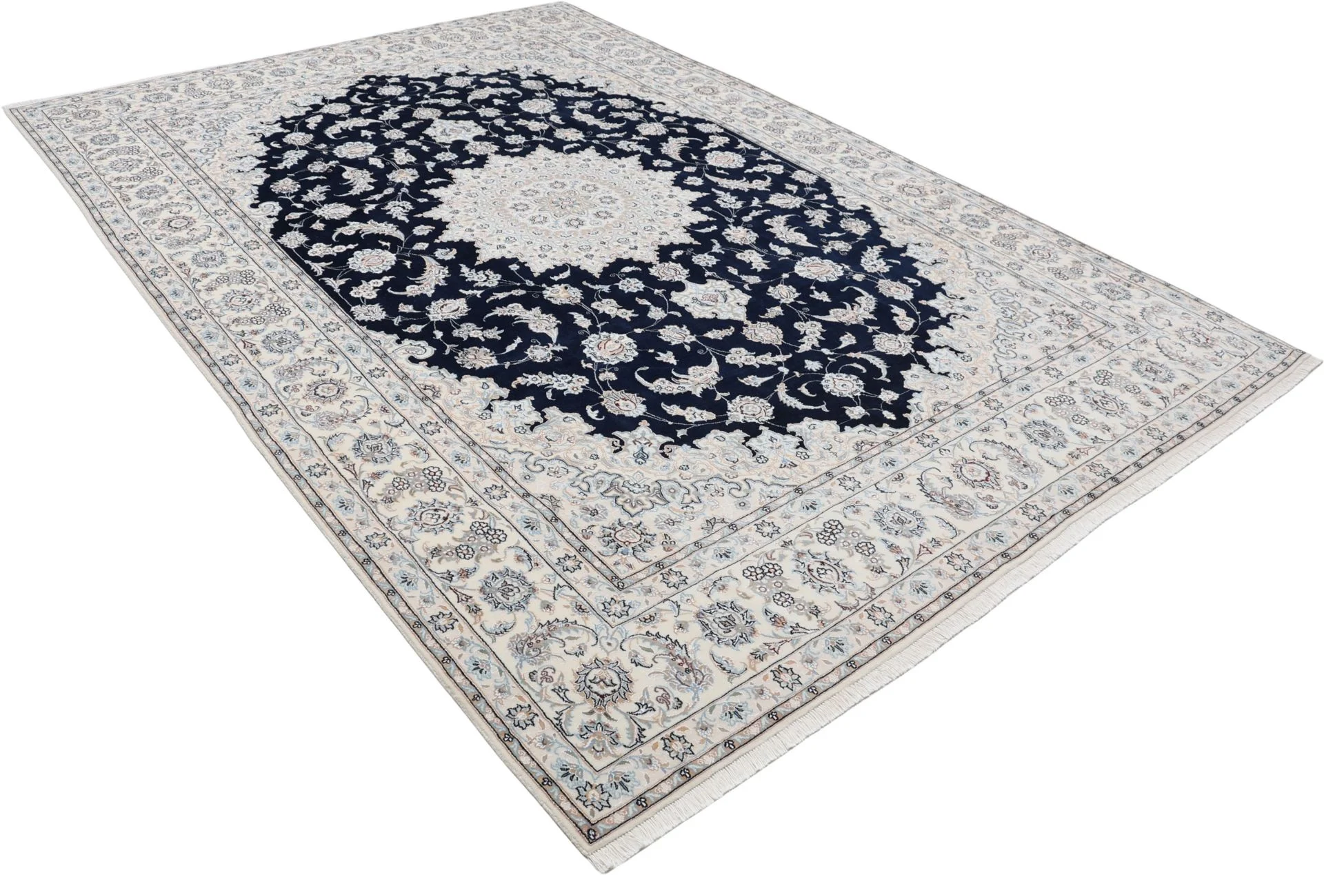 Nain Persian Rug — hand-knotted, 250 × 357 cm, Wool & Silk