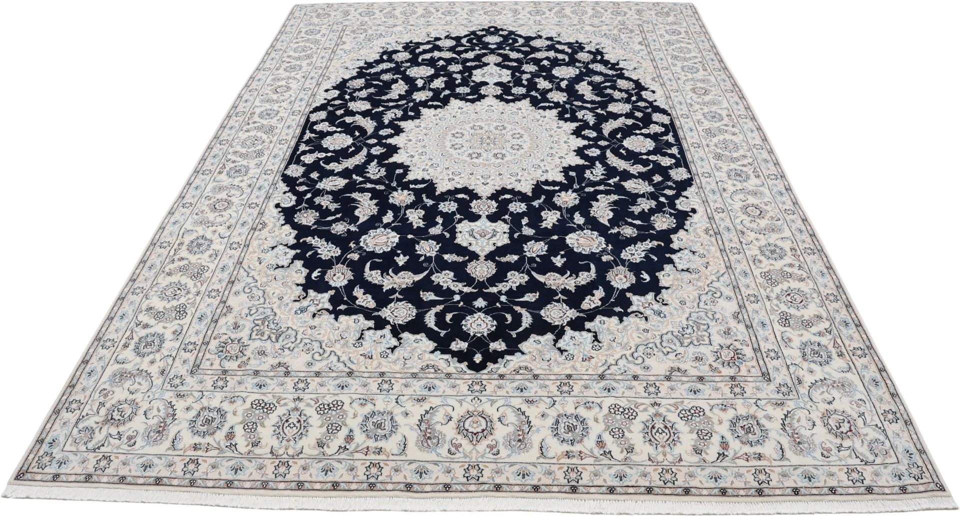 Nain Persian Rug — hand-knotted, 250 × 357 cm, Wool & Silk