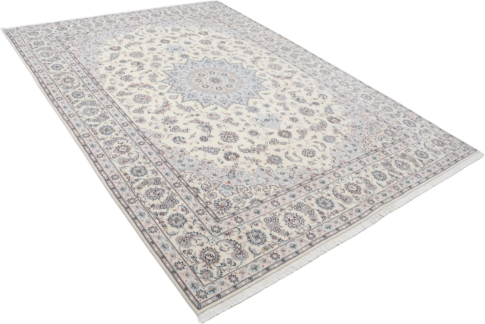 Nain Persian Rug — hand-knotted, 246 × 344 cm, Wool & Silk