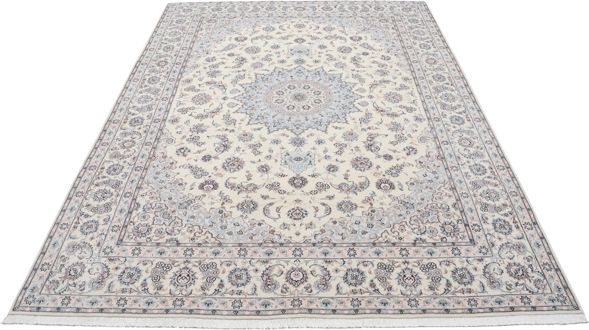 Nain Persian Rug — hand-knotted, 246 × 344 cm, Wool & Silk