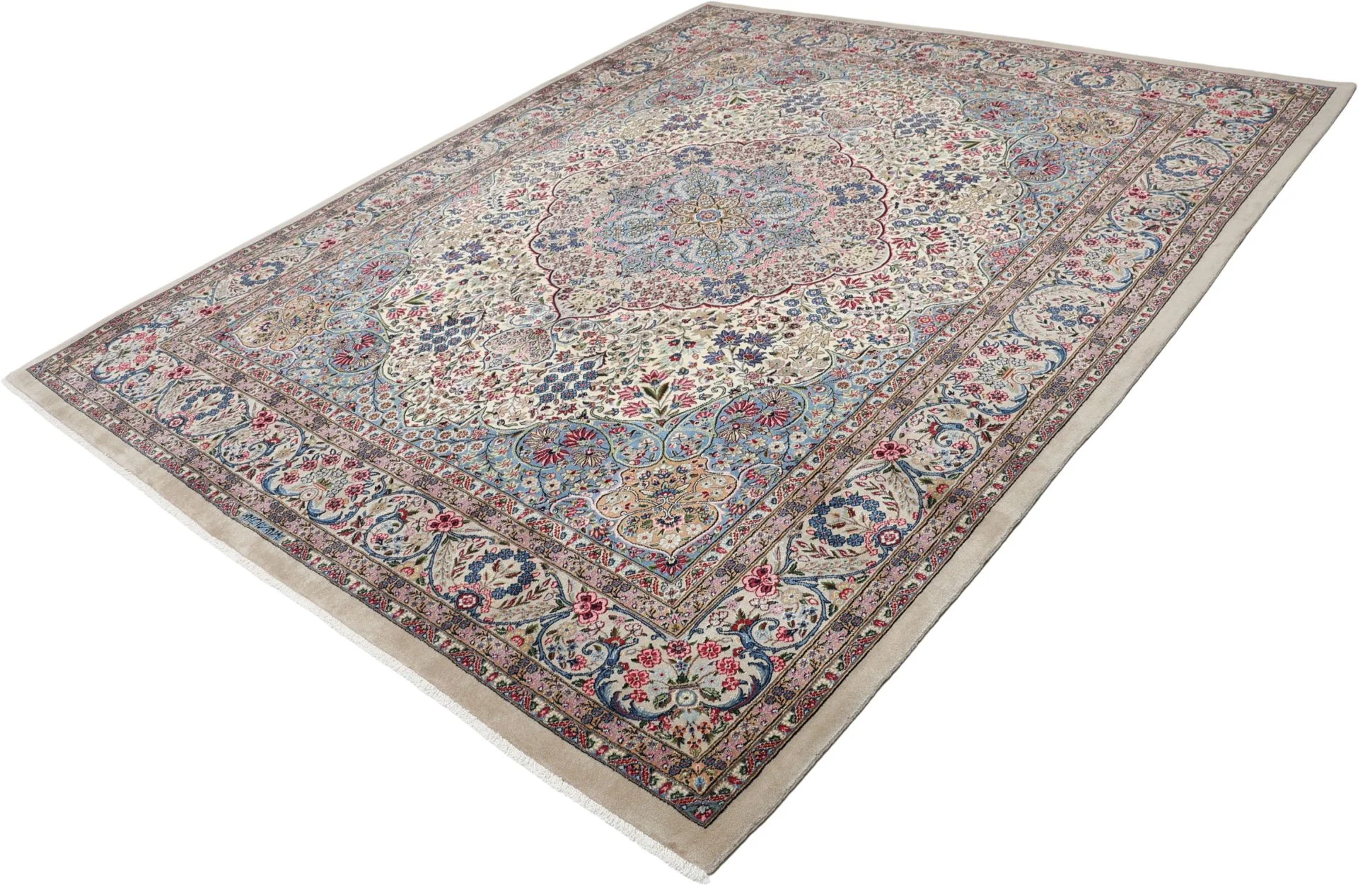 Kerman Persian Rug — hand-knotted, 250 × 300 cm, Wool & Silk