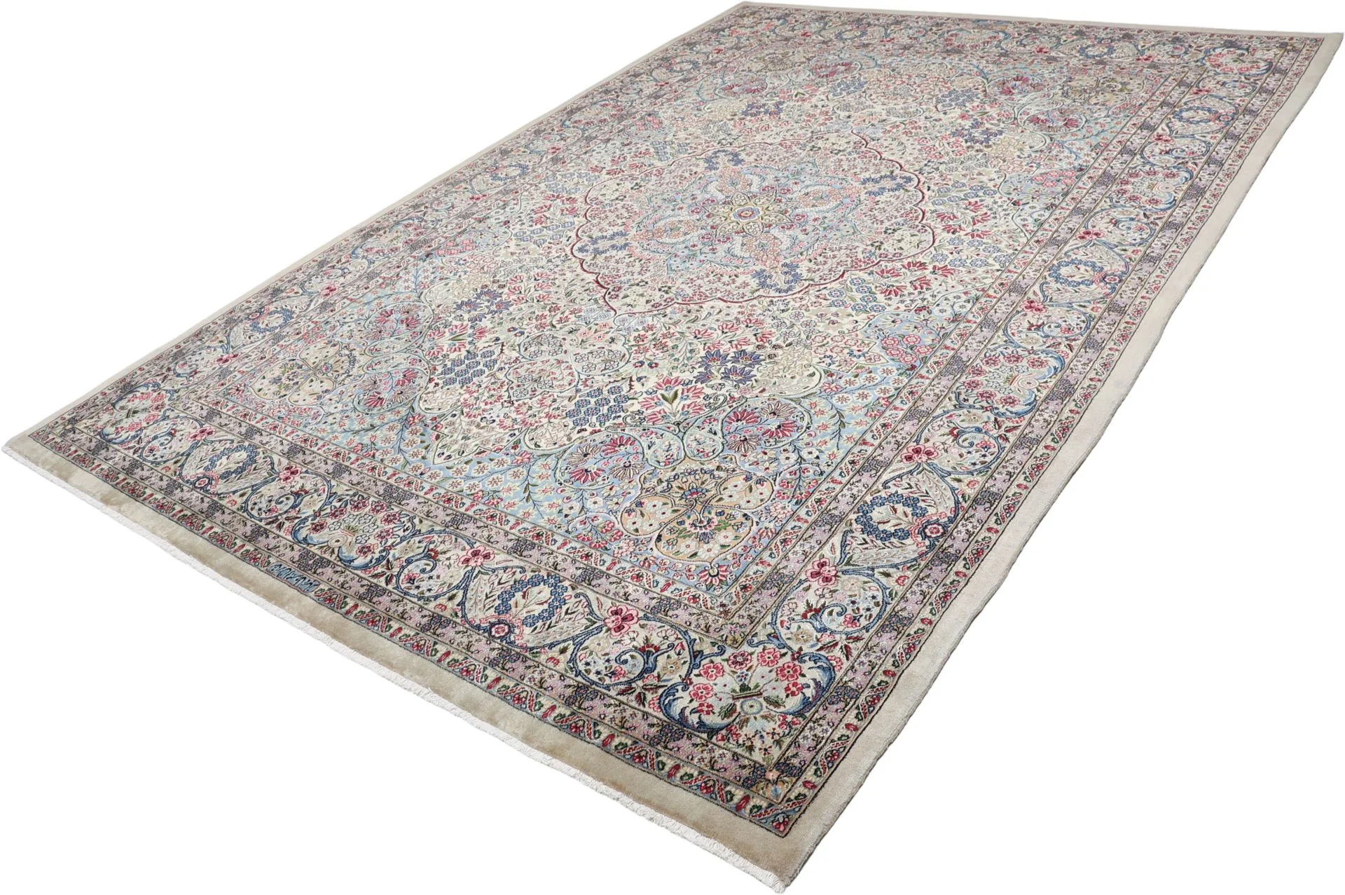 Kerman Persian Rug — hand-knotted, 247 × 355 cm, Wool & Silk