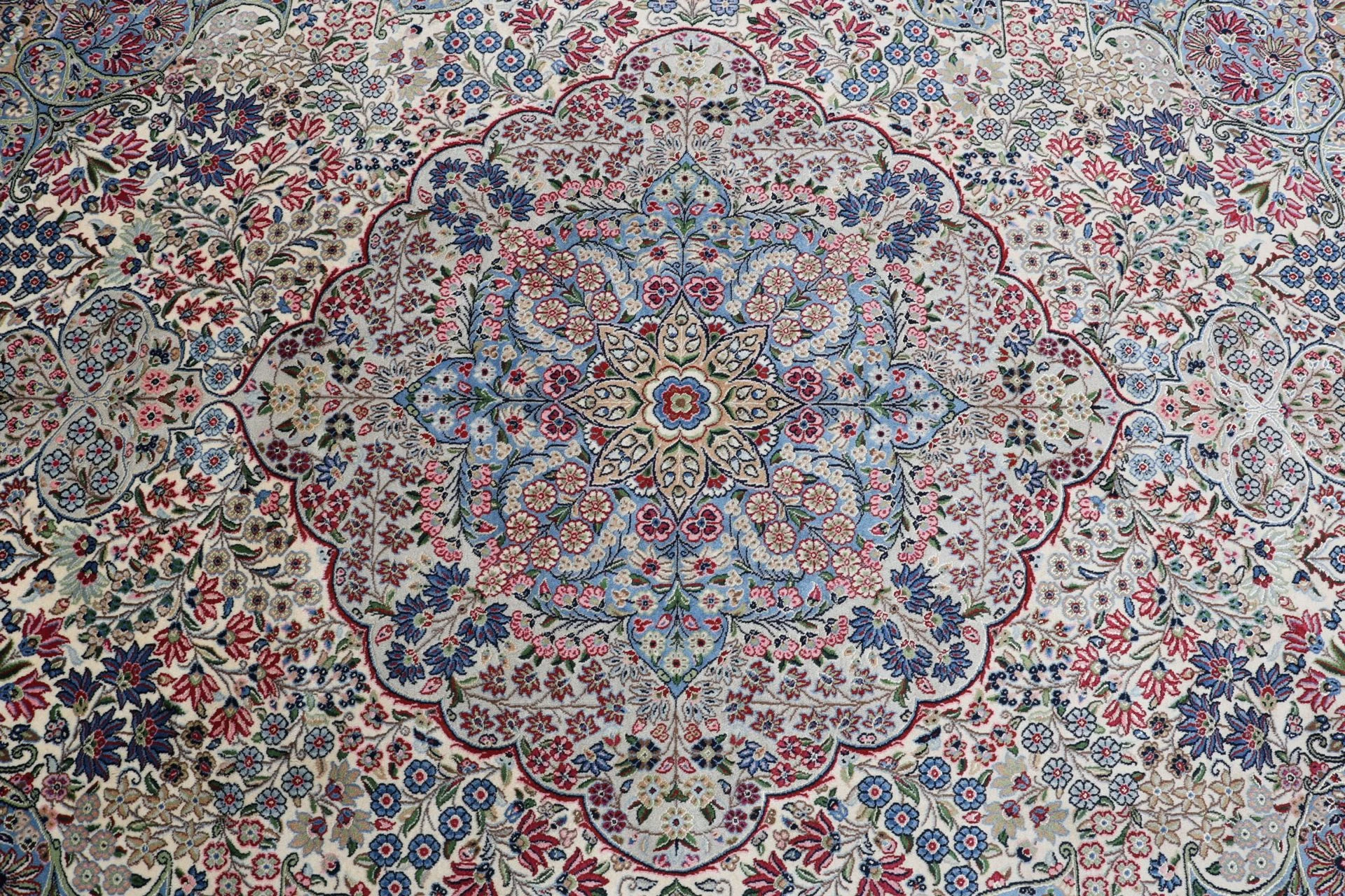 Kerman Persian Rug — hand-knotted, 247 × 355 cm, Wool & Silk