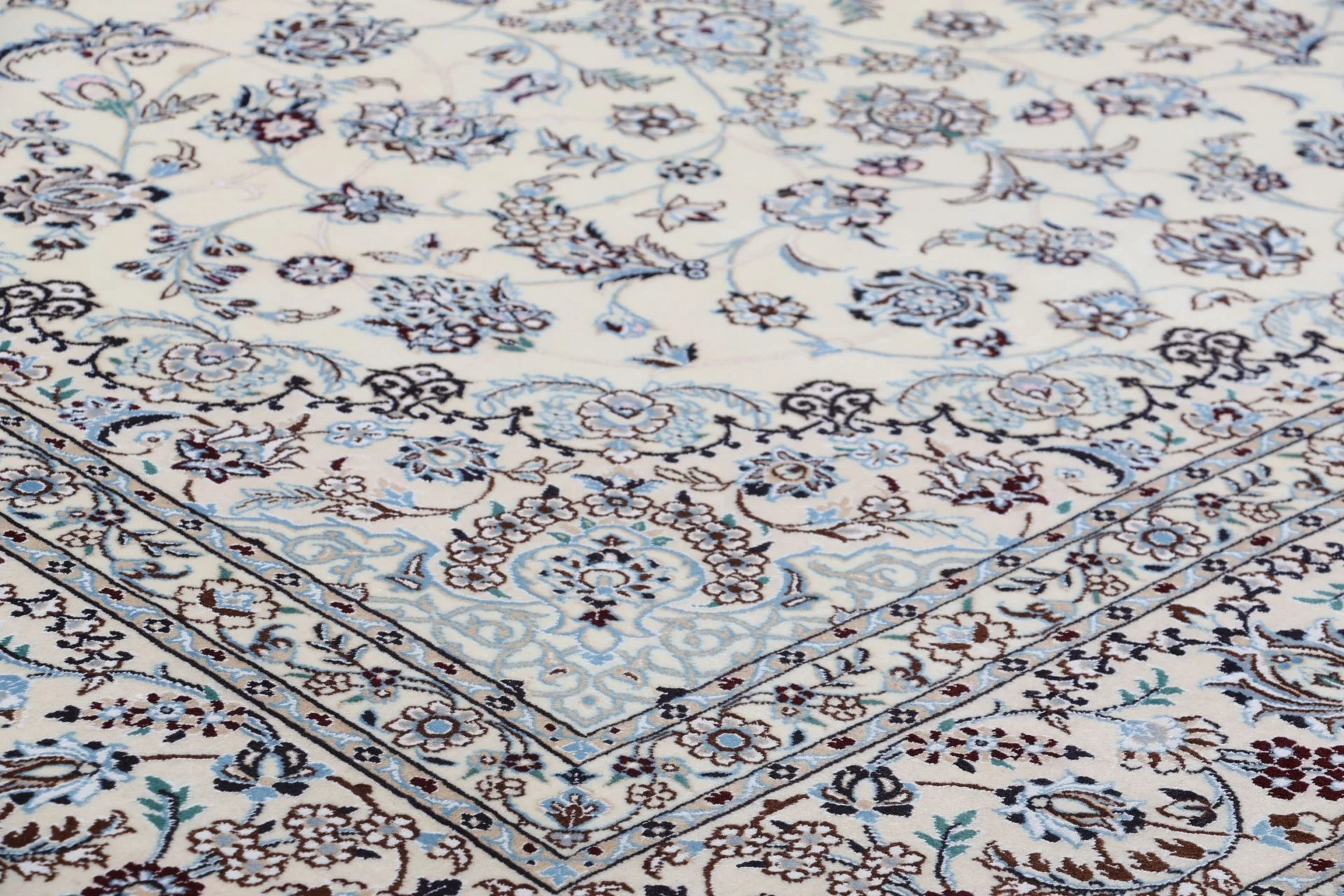 Hand-Knotted Wool & Silk Nain Persian Rug, 247 × 354 cm