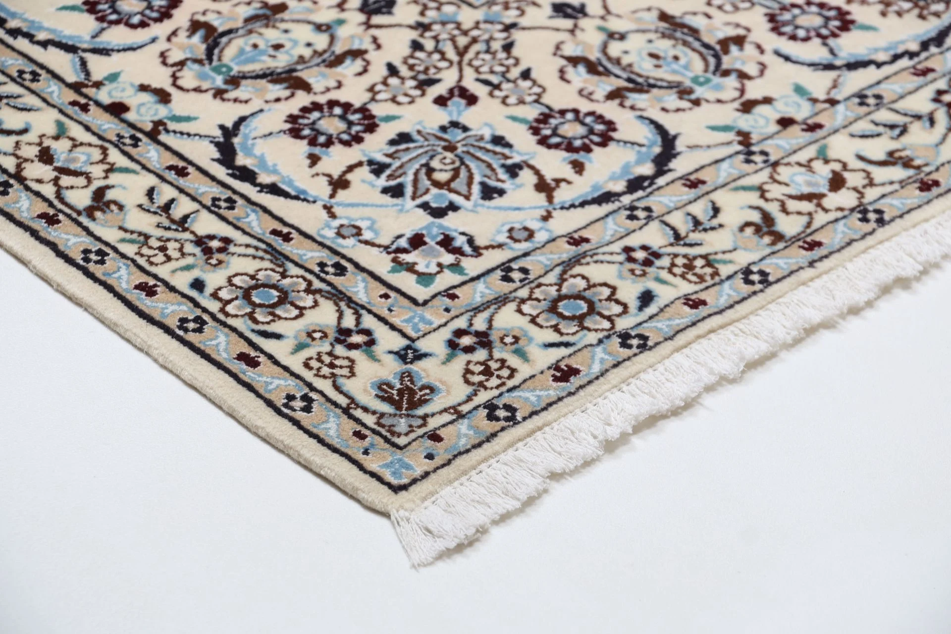 Hand-Knotted Wool & Silk Nain Persian Rug, 247 × 354 cm