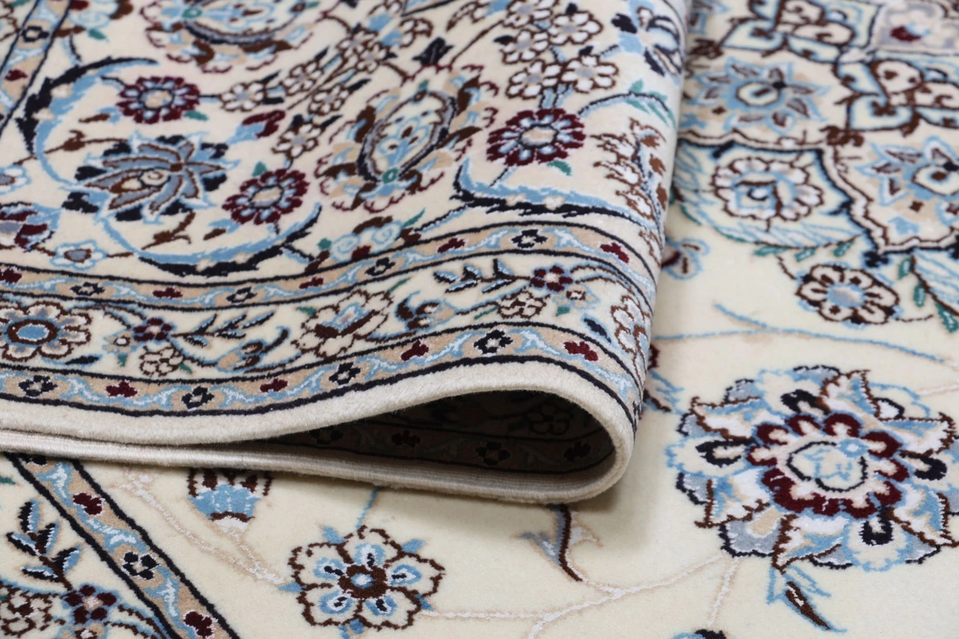 Hand-Knotted Wool & Silk Nain Persian Rug, 247 × 354 cm