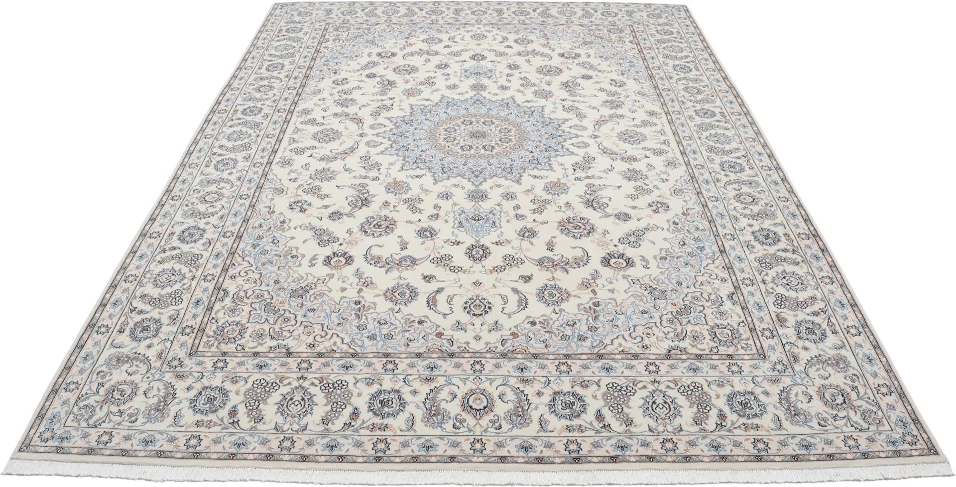 Nain Persian Rug 250 × 357 cm, Wool & Silk, hand-knotted