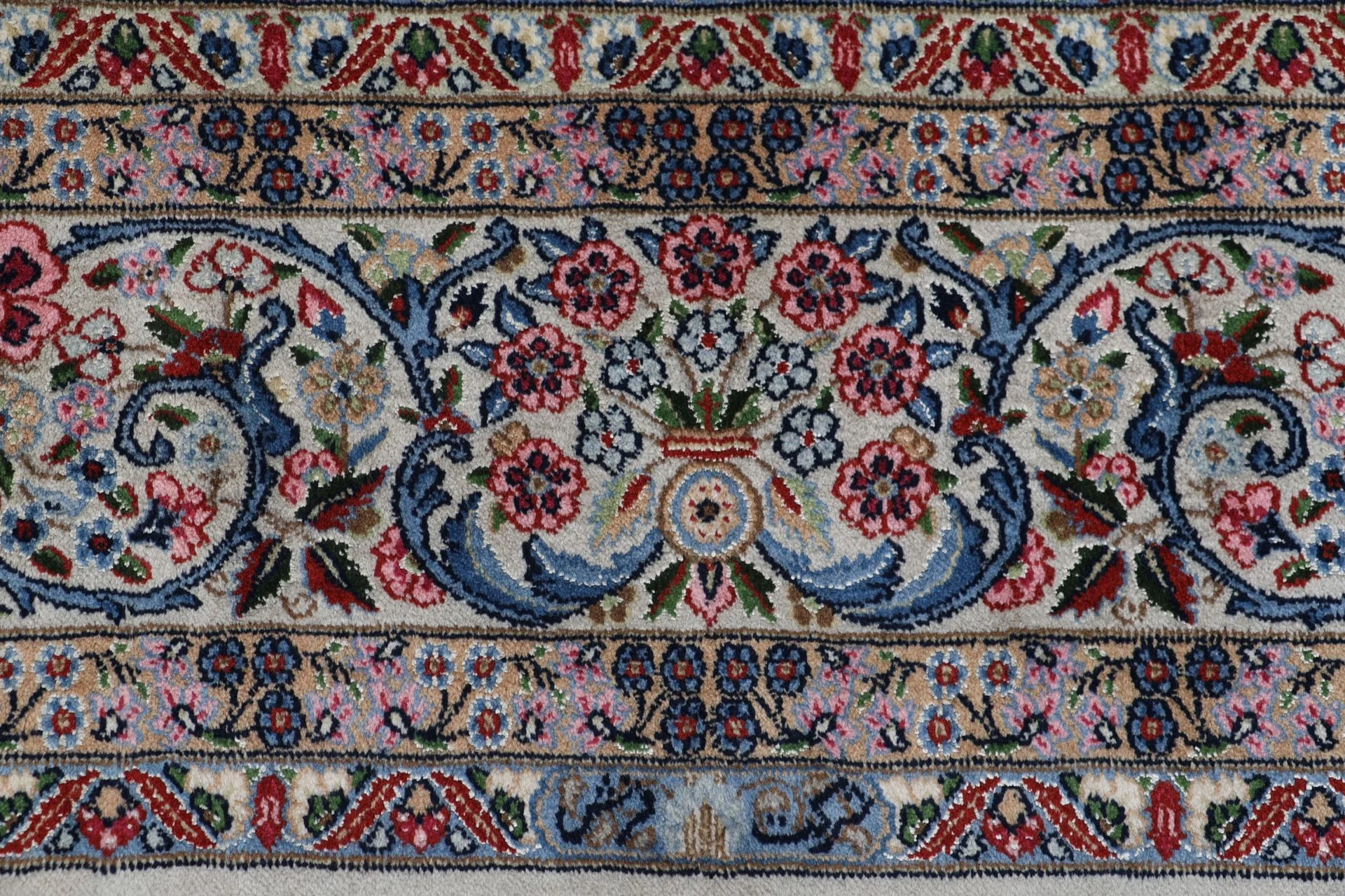 Hand-Knotted Wool & Silk Kerman Persian Rug, 250 × 360 cm