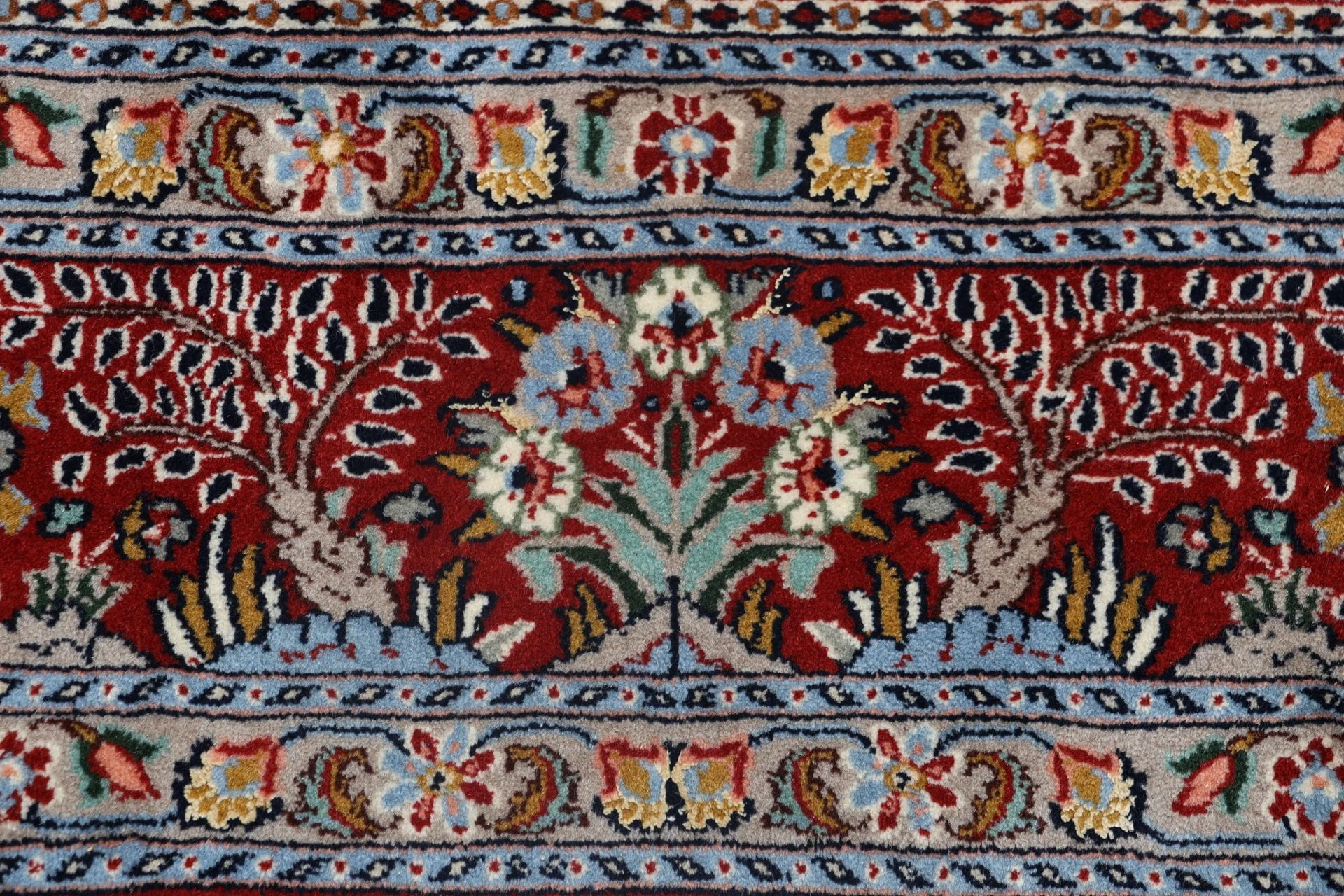 Hand-Knotted Wool & Silk Moud Persian Rug, 207 × 300 cm