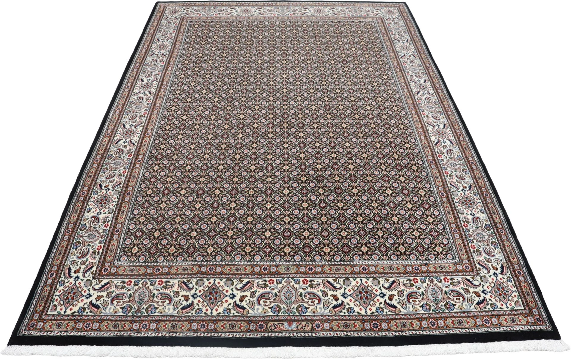 Moud Persian Rug 210 × 297 cm, Wool & Silk, hand-knotted
