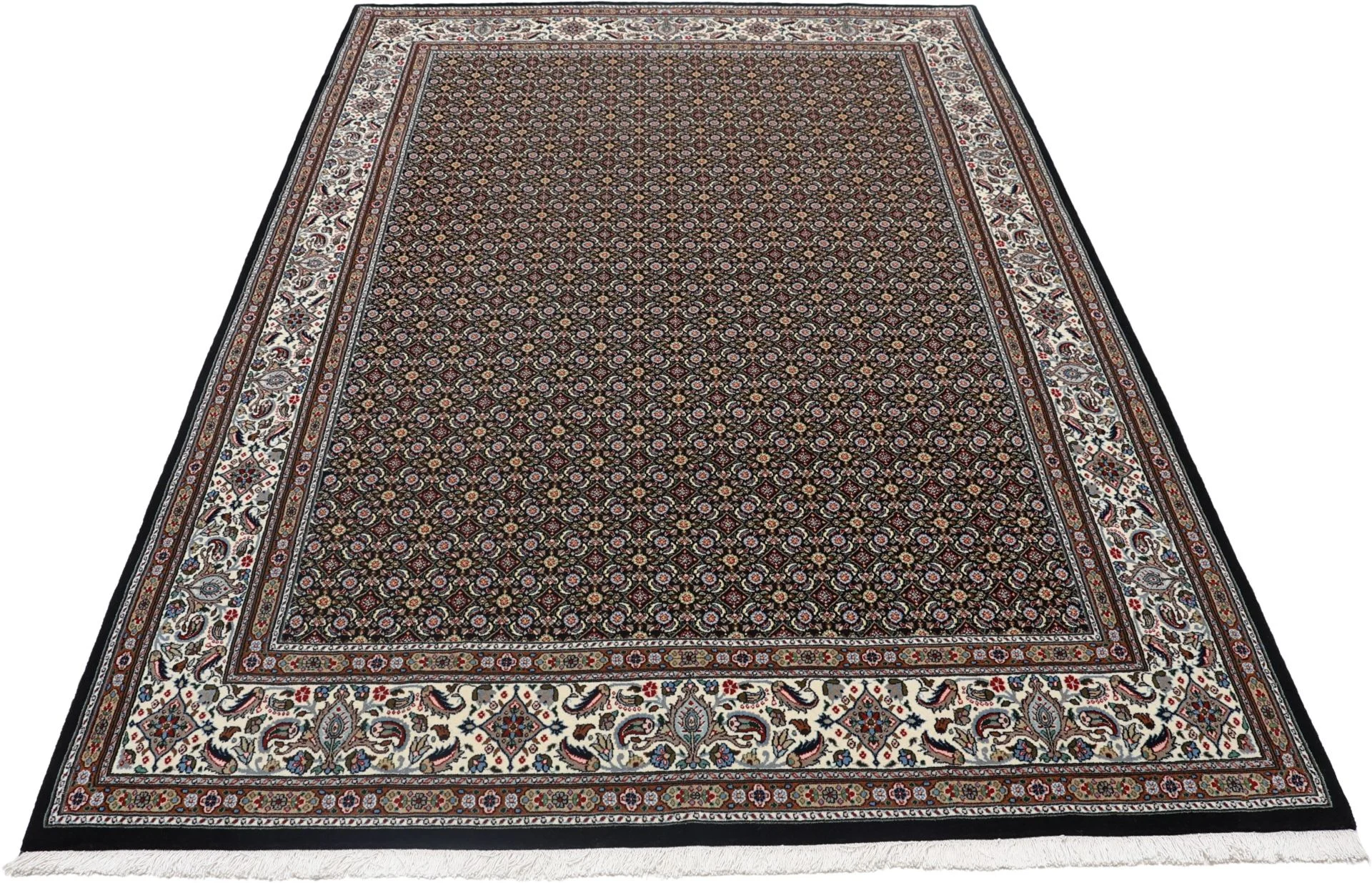 Moud Persian Rug 210 × 297 cm, Wool & Silk, hand-knotted