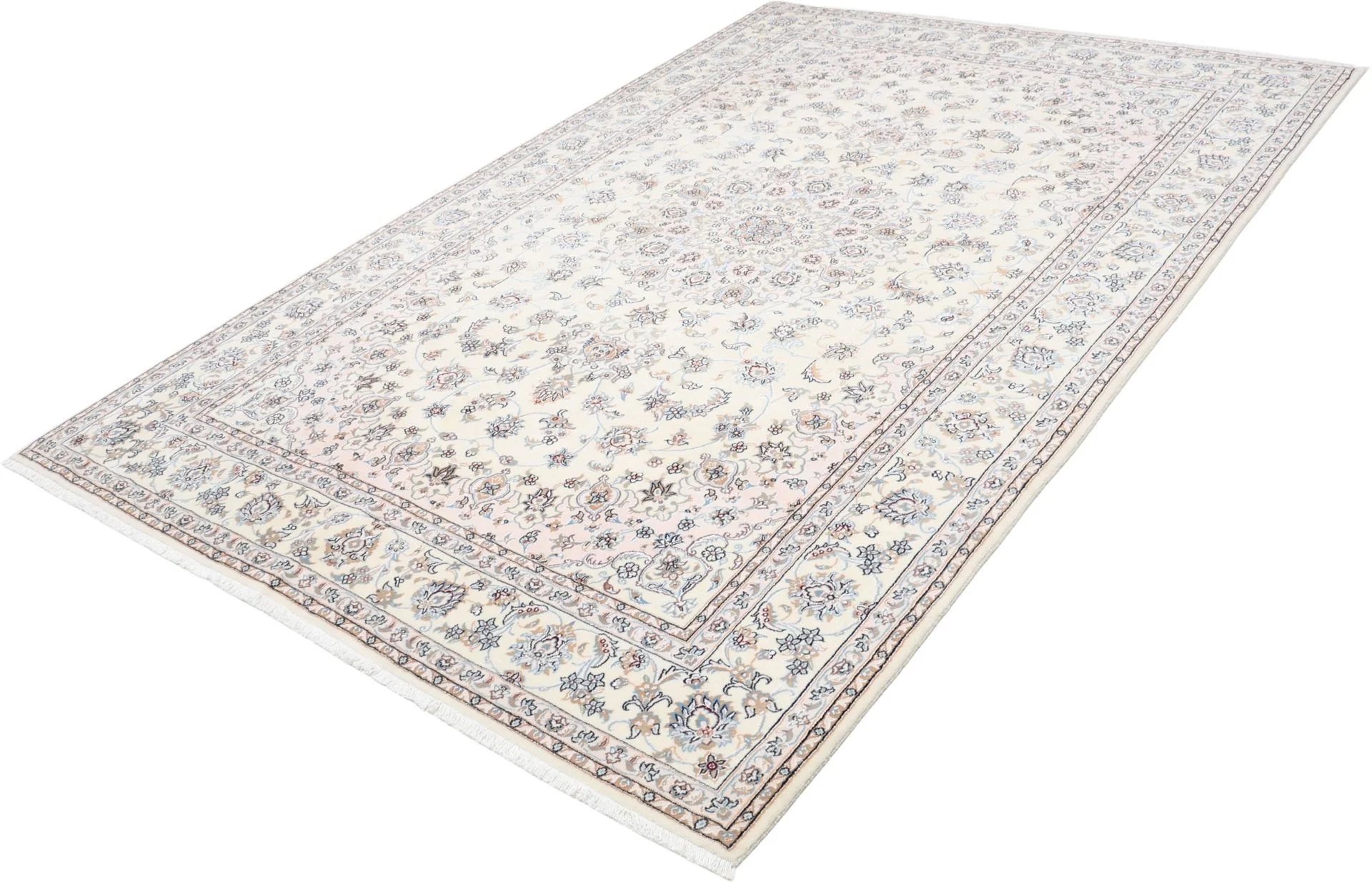 Nain Persian Rug — hand-knotted, 202 × 298 cm, Wool & Silk