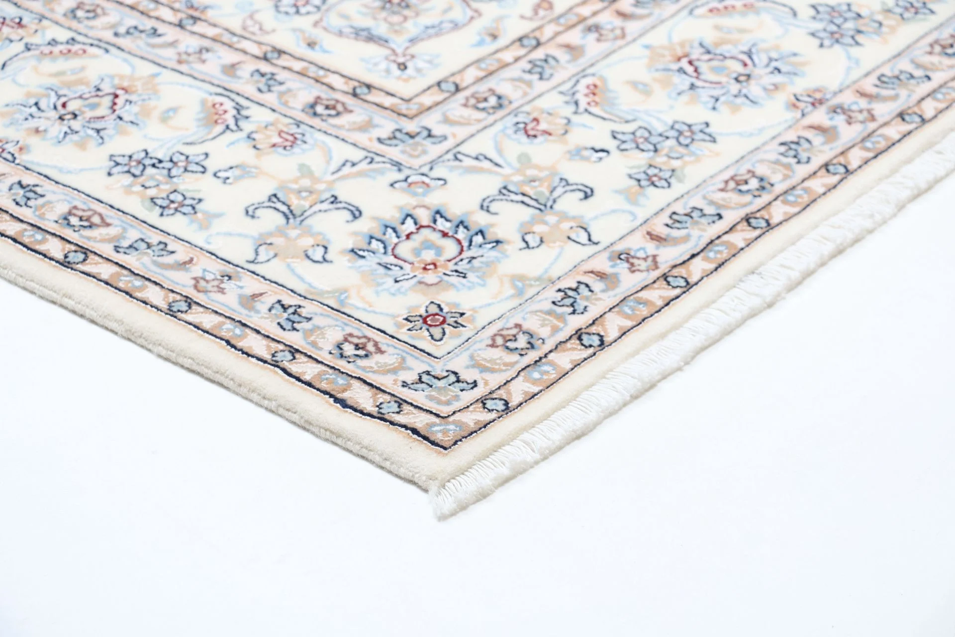 Nain Persian Rug — hand-knotted, 202 × 298 cm, Wool & Silk