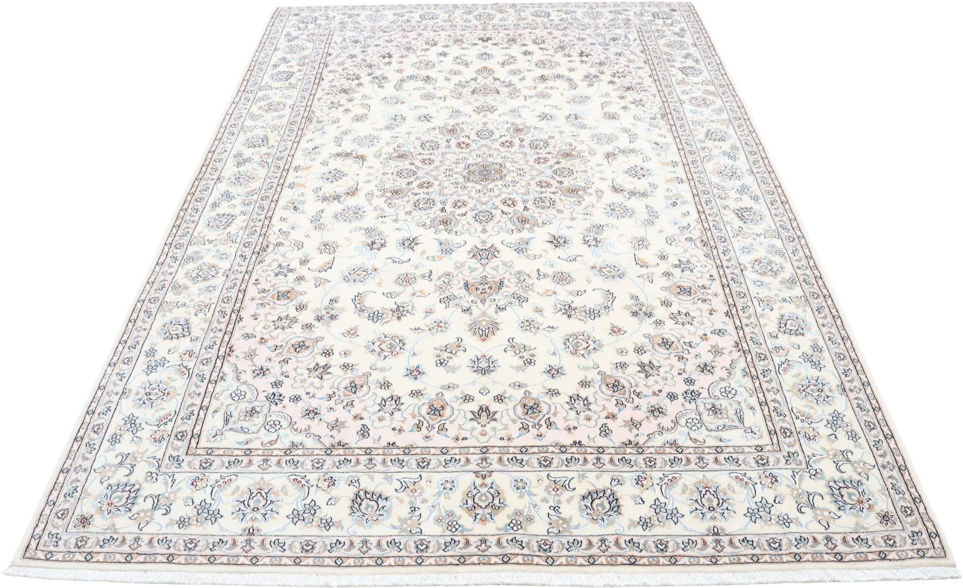 Nain Persian Rug — hand-knotted, 202 × 298 cm, Wool & Silk