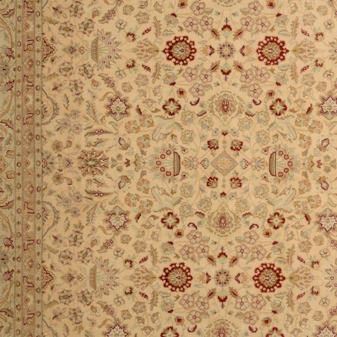 Tabriz Pakistani Rug — hand-knotted, 274 × 374 cm, Wool & Silk