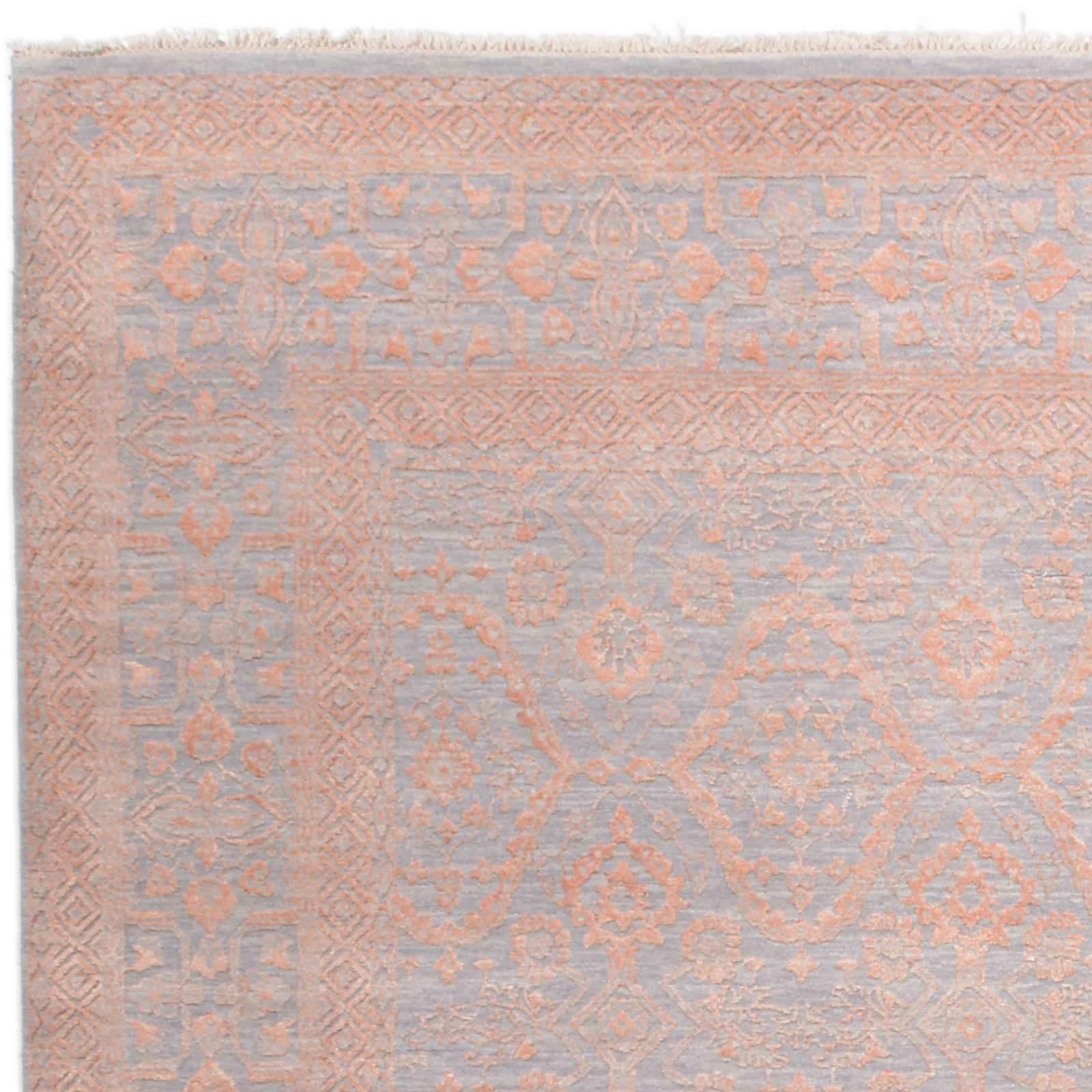 Indian Rug — hand-knotted, 247 × 305 cm, Wool & Silk