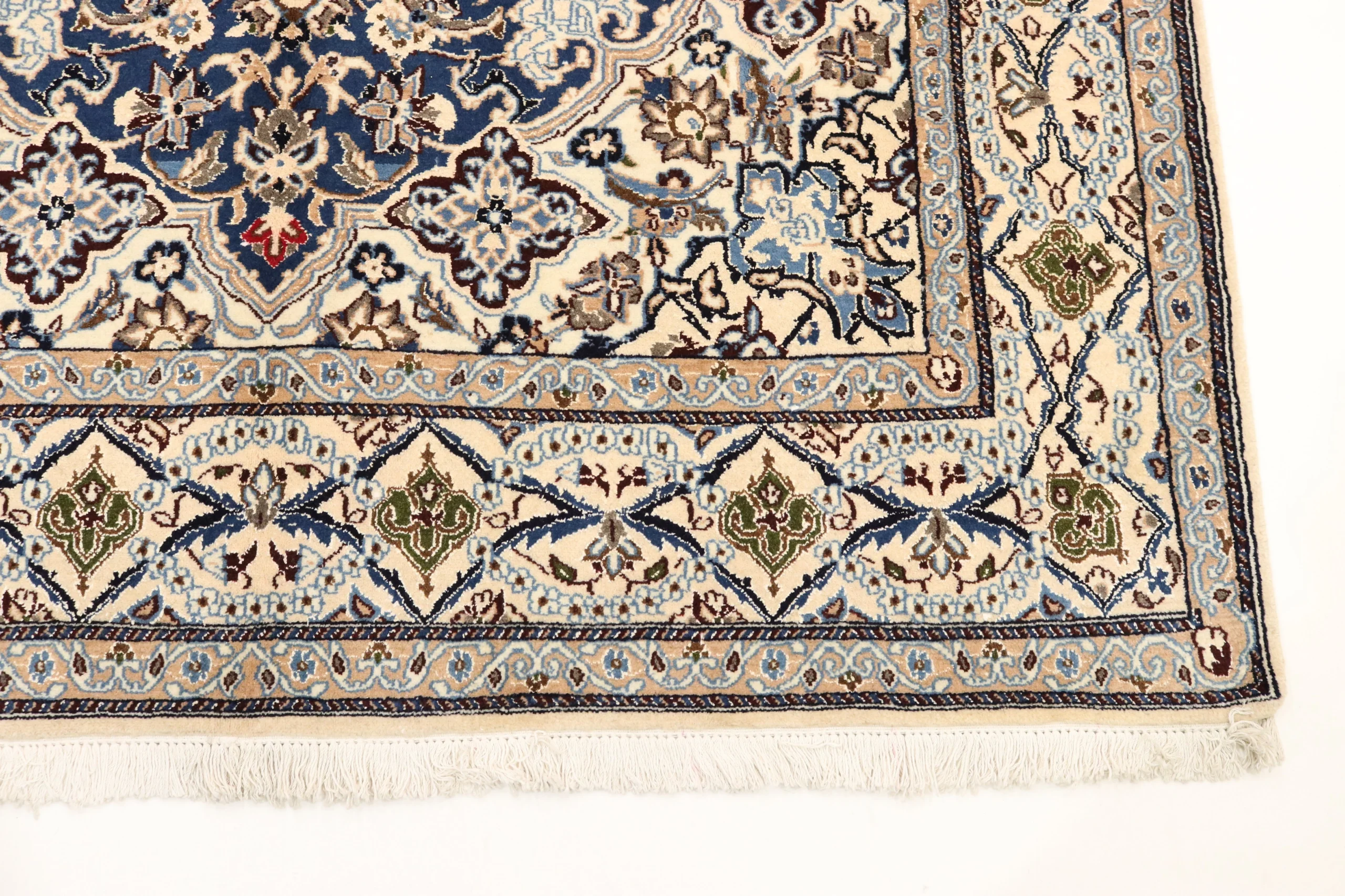 Hand-Knotted Wool & Silk Nain Persian Rug, 258 × 160 cm