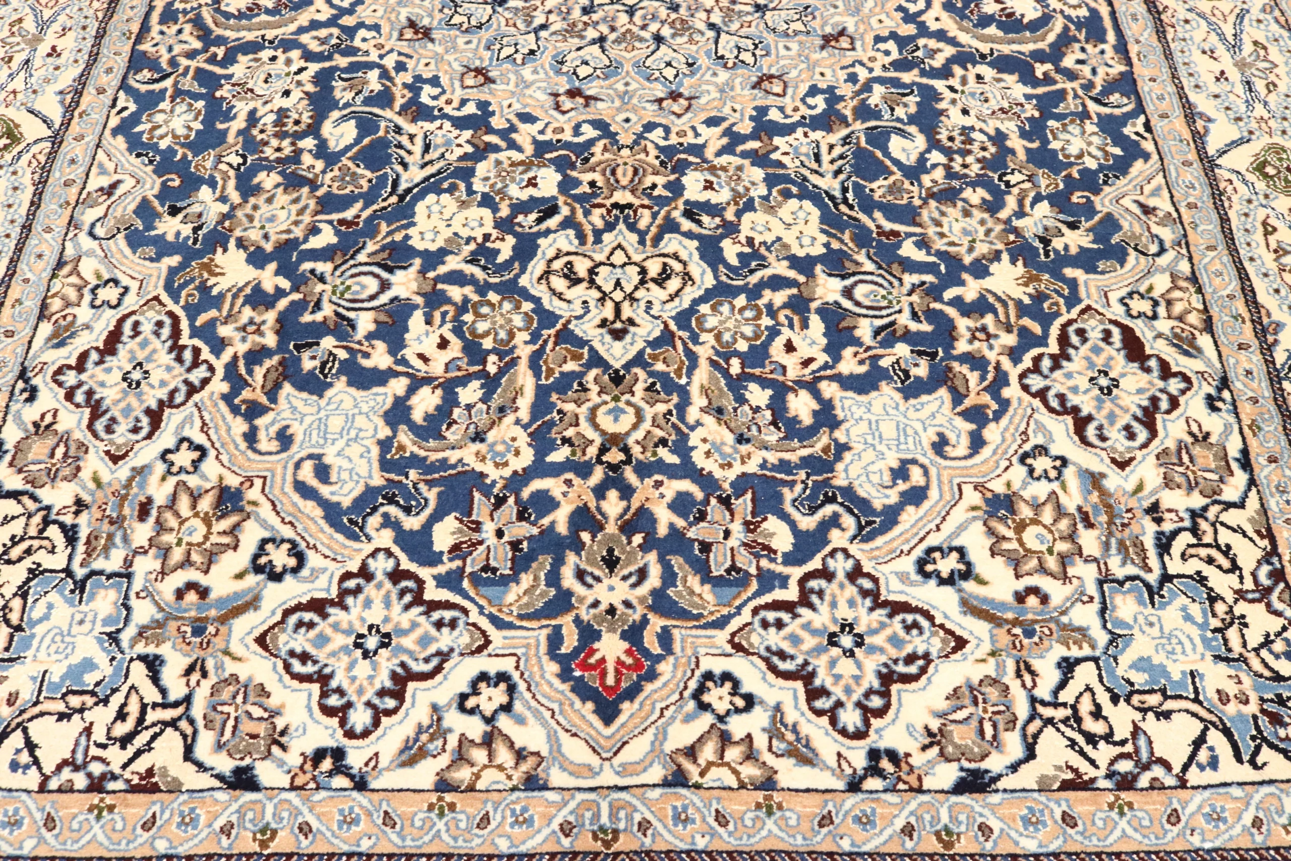 Hand-Knotted Wool & Silk Nain Persian Rug, 258 × 160 cm