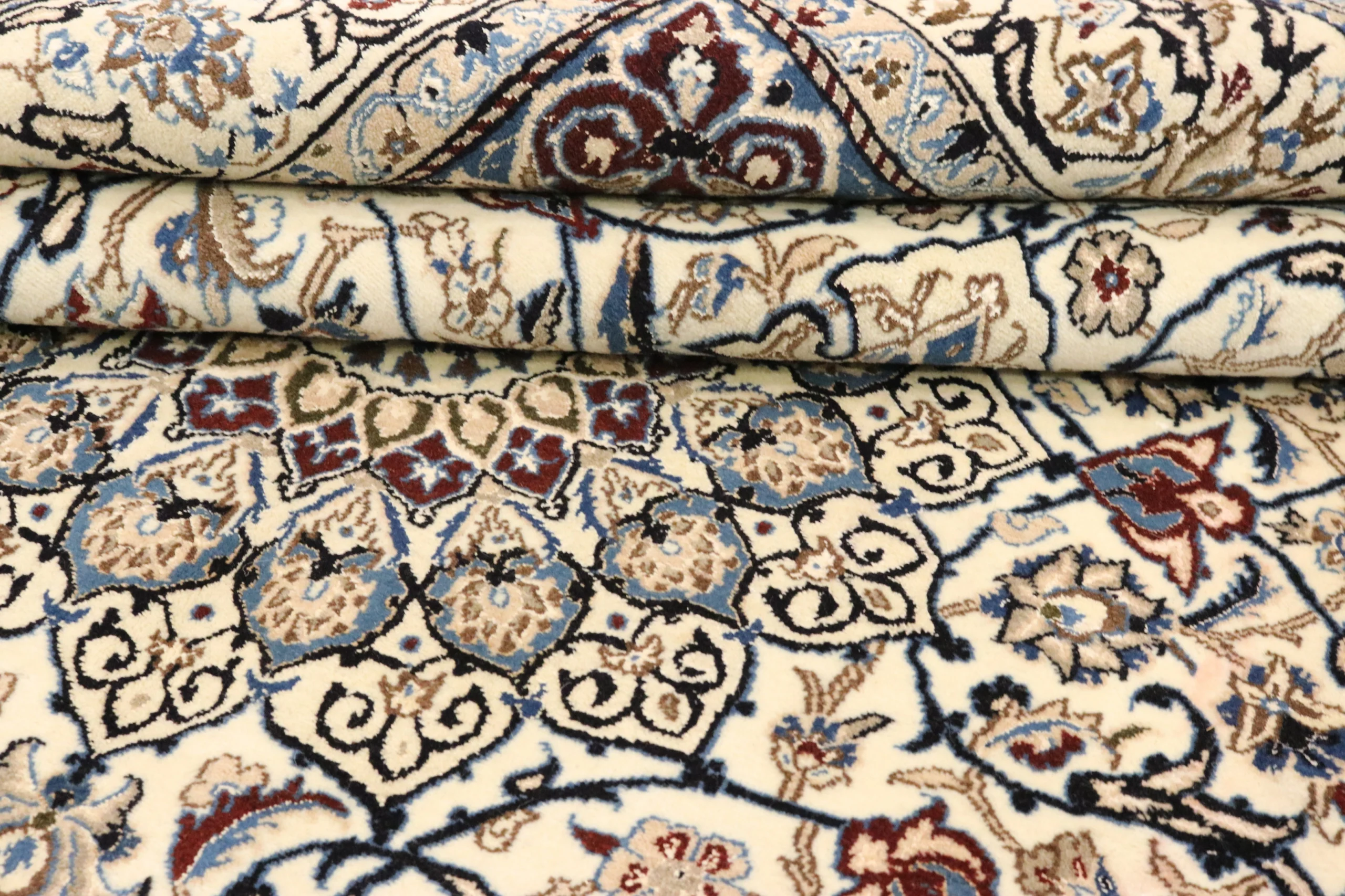 Hand-Knotted Wool & Silk Nain Persian Rug, 271 × 161 cm