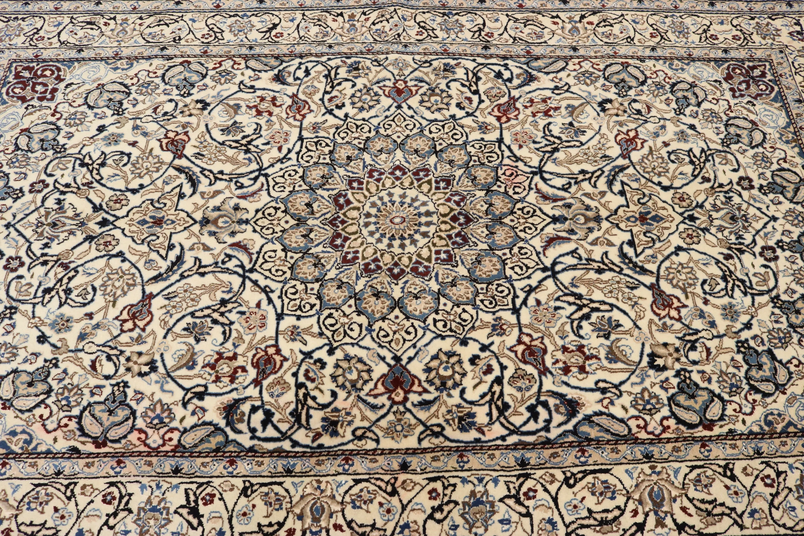 Hand-Knotted Wool & Silk Nain Persian Rug, 271 × 161 cm