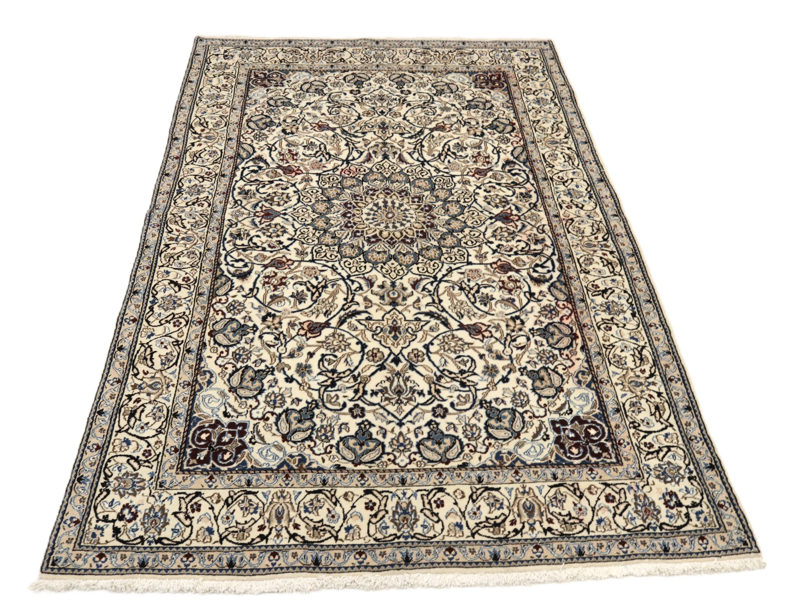 Hand-Knotted Wool & Silk Nain Persian Rug, 271 × 161 cm