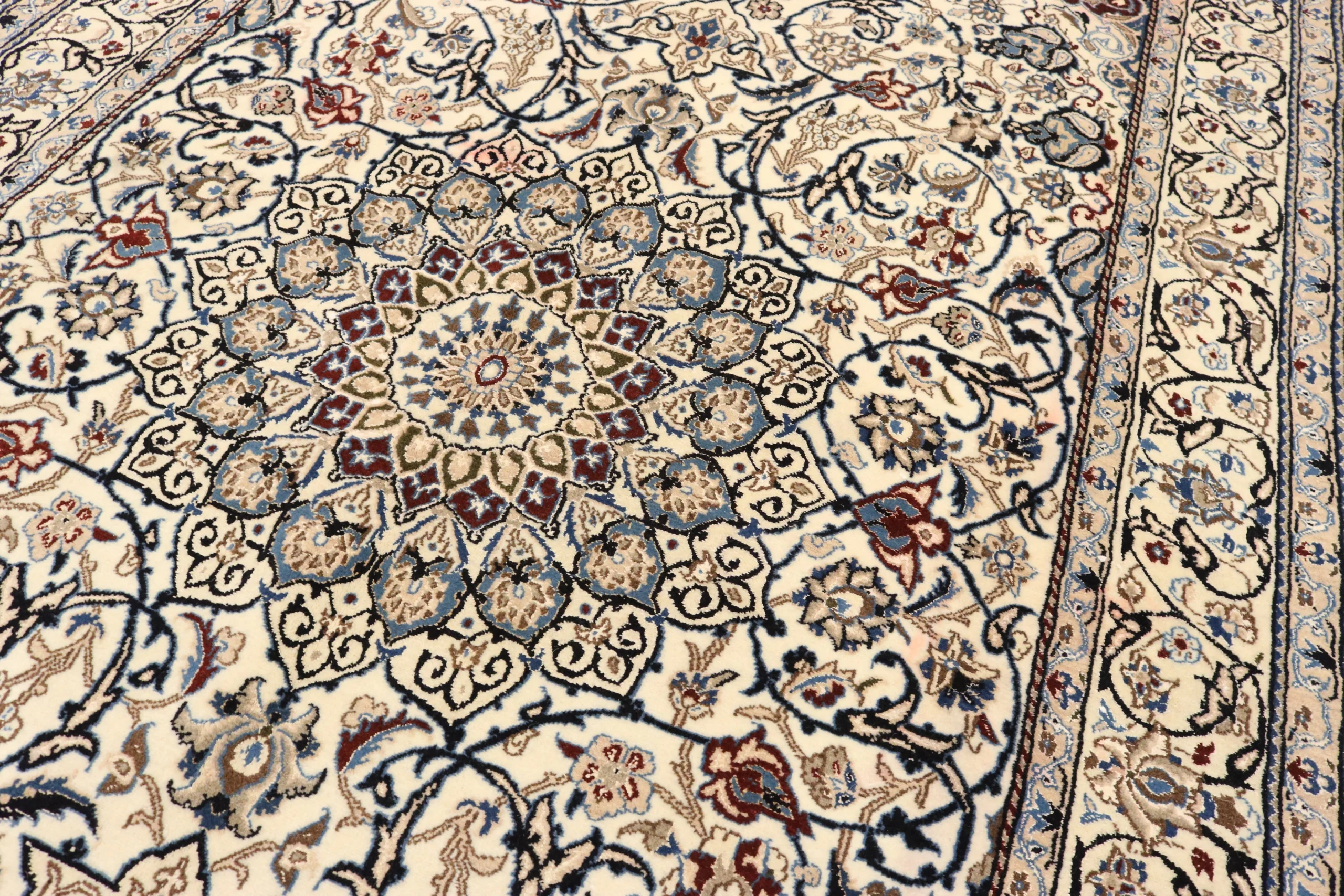 Hand-Knotted Wool & Silk Nain Persian Rug, 271 × 161 cm